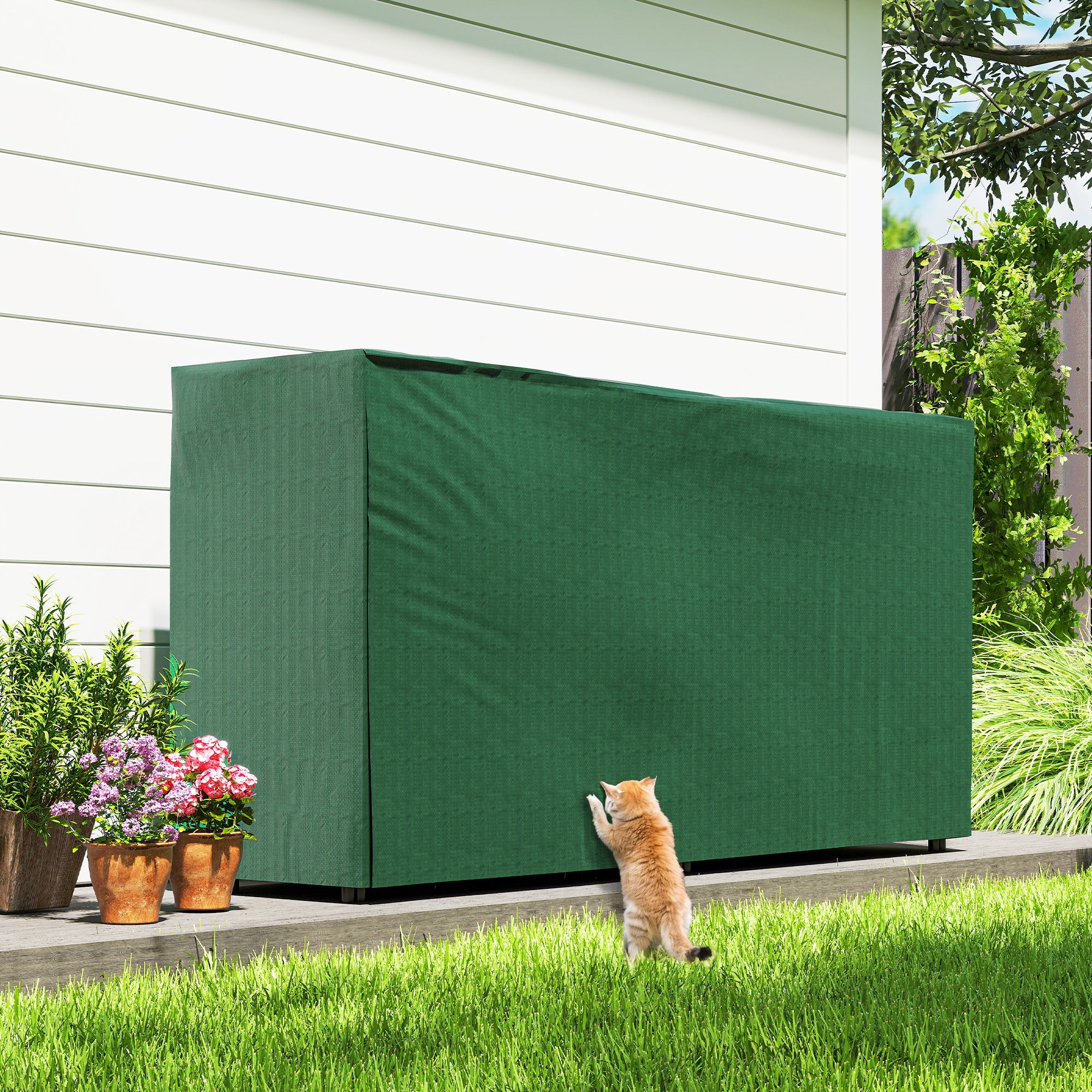 Outsunny Metal Firewood Rack, Log Holder, 200 X 36 X 99 Cm, Dark Green - Image 8