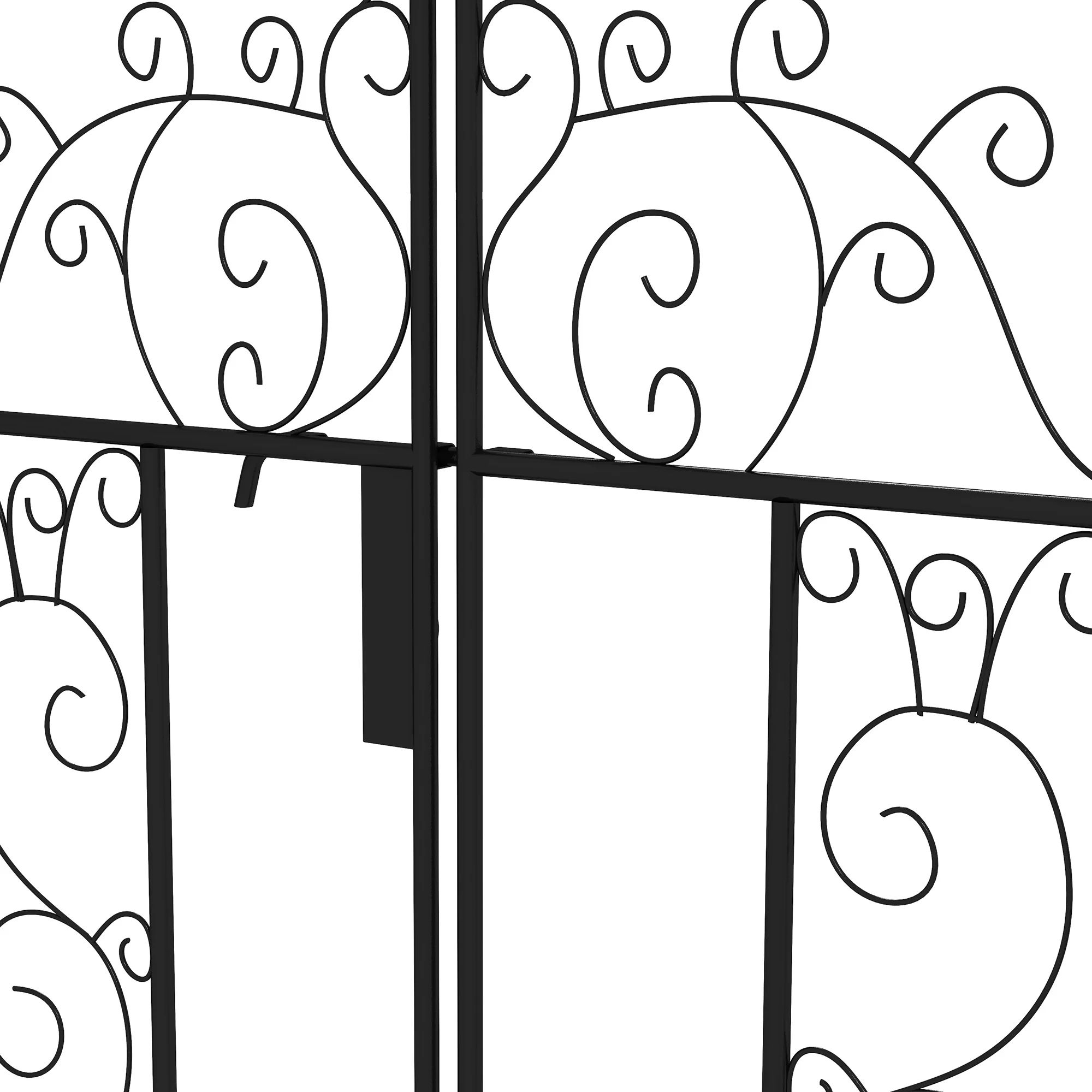 Outsunny Metal Garden Arch with Double Gate, Garden Arbor Climbing Plants - Image 7