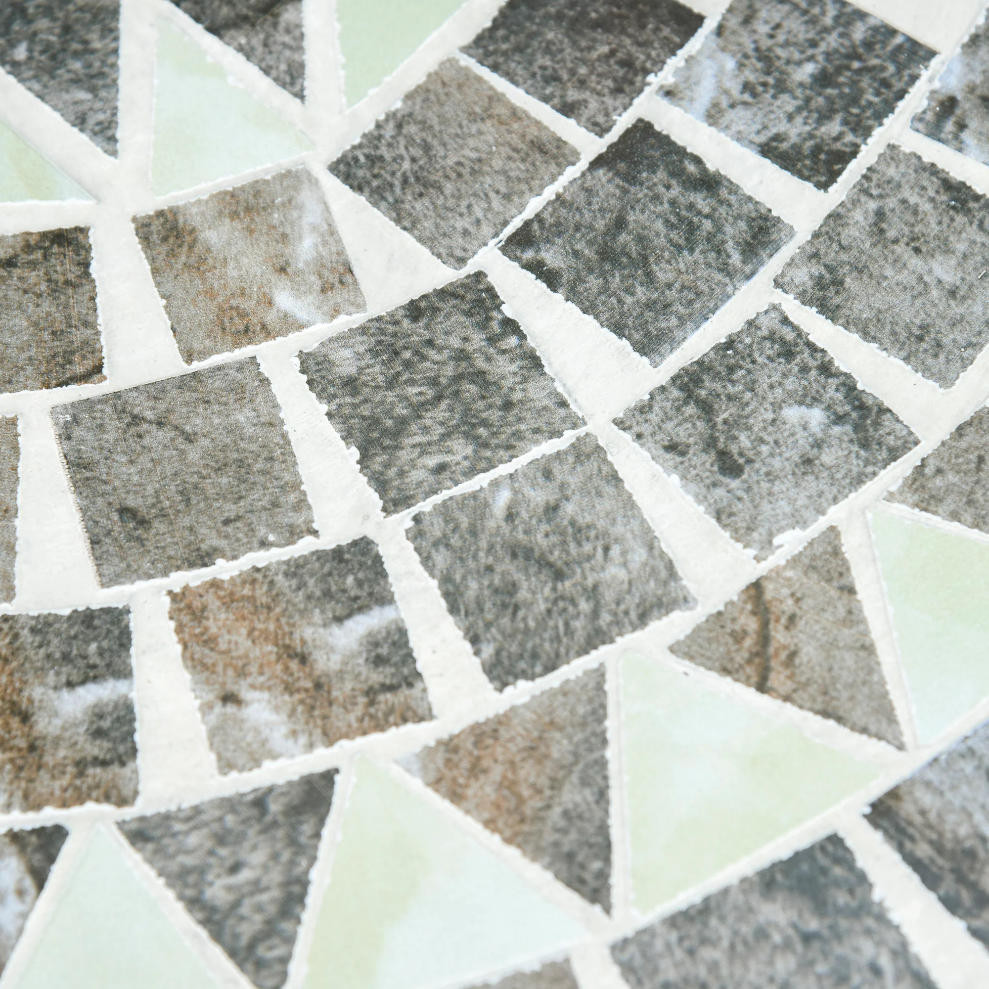 Outsunny Mosaic Side Table Bistro Coffee Table for Garden Patio Balcony Grey - Image 7