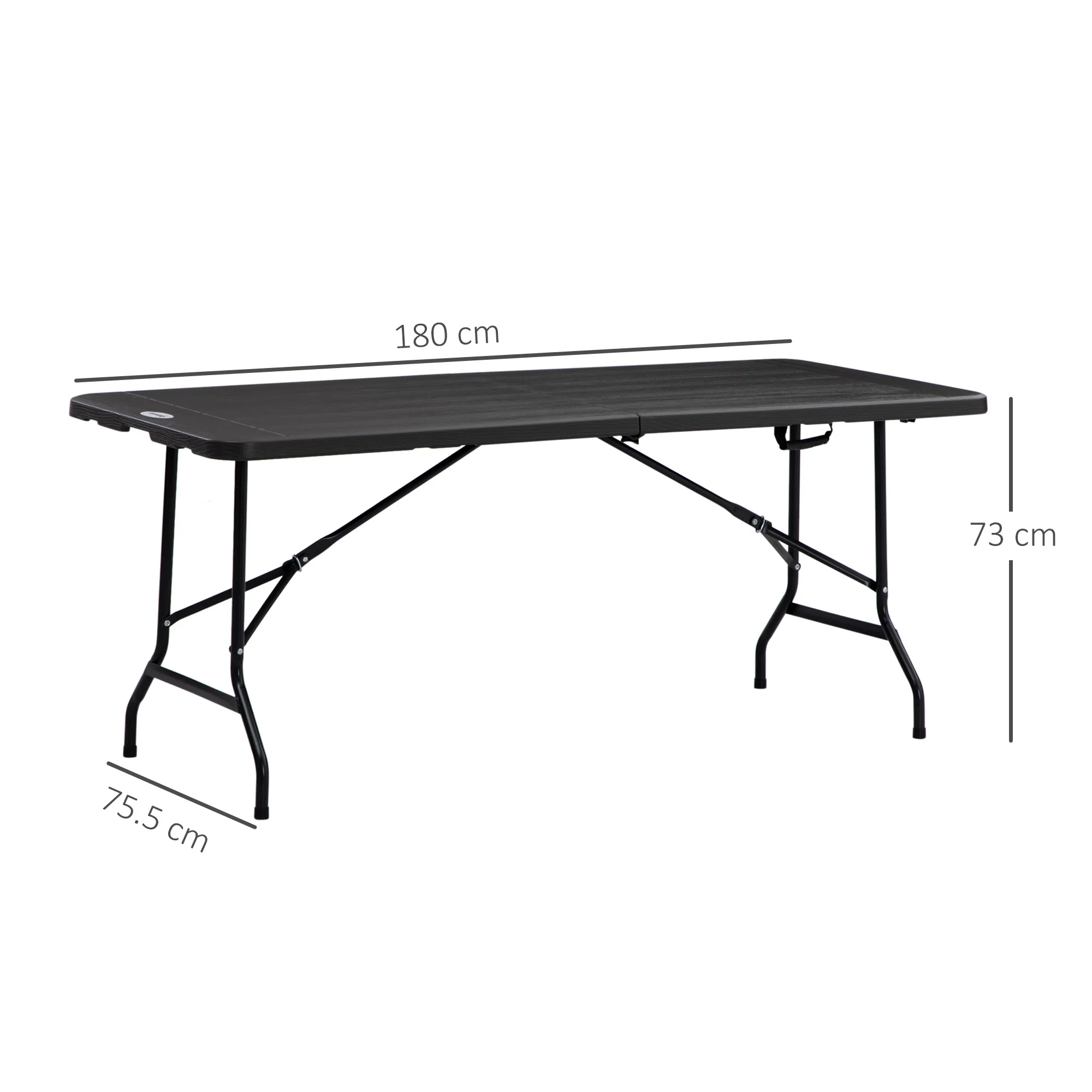 Outsunny Outdoor Dining Table for 6, Folding Garden Dining Table - Image 5
