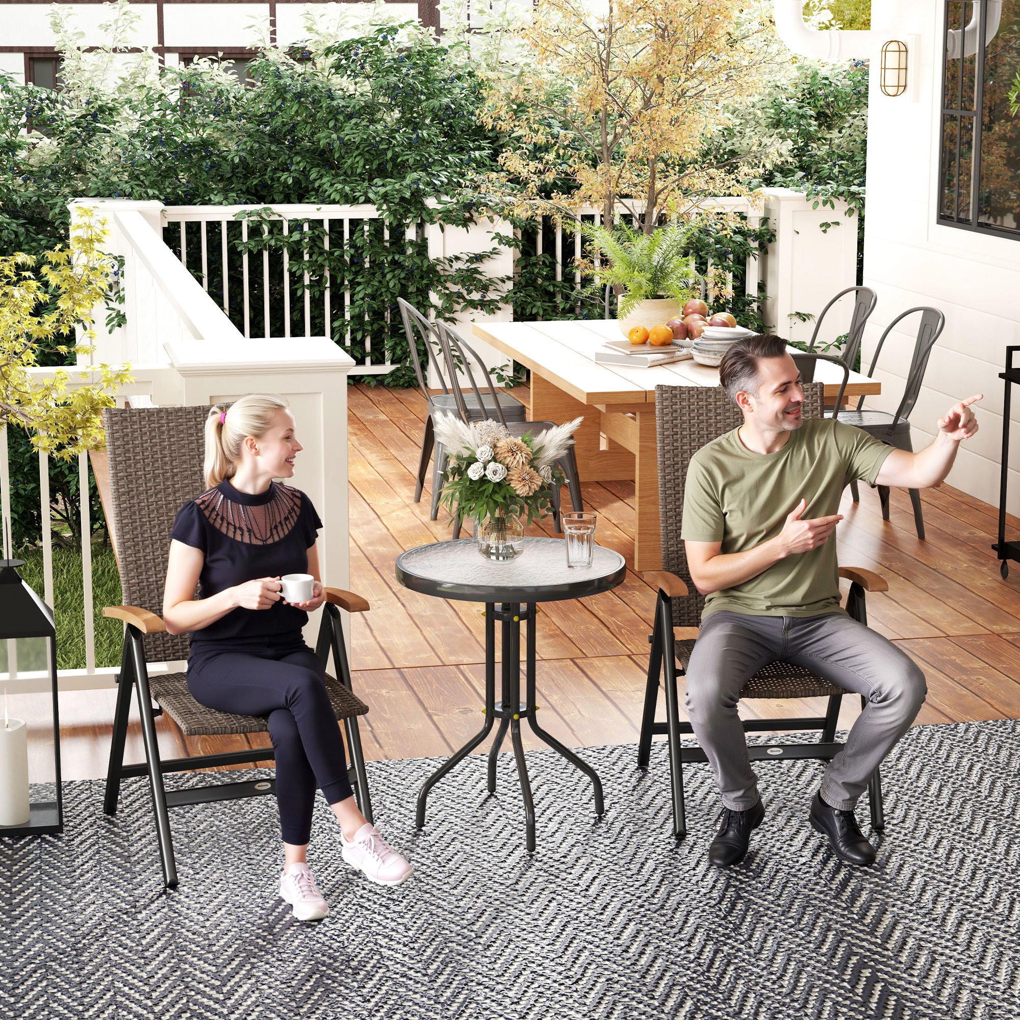 Outsunny Outdoor Folding Dining Chairs, Dining Chairs - Image 2