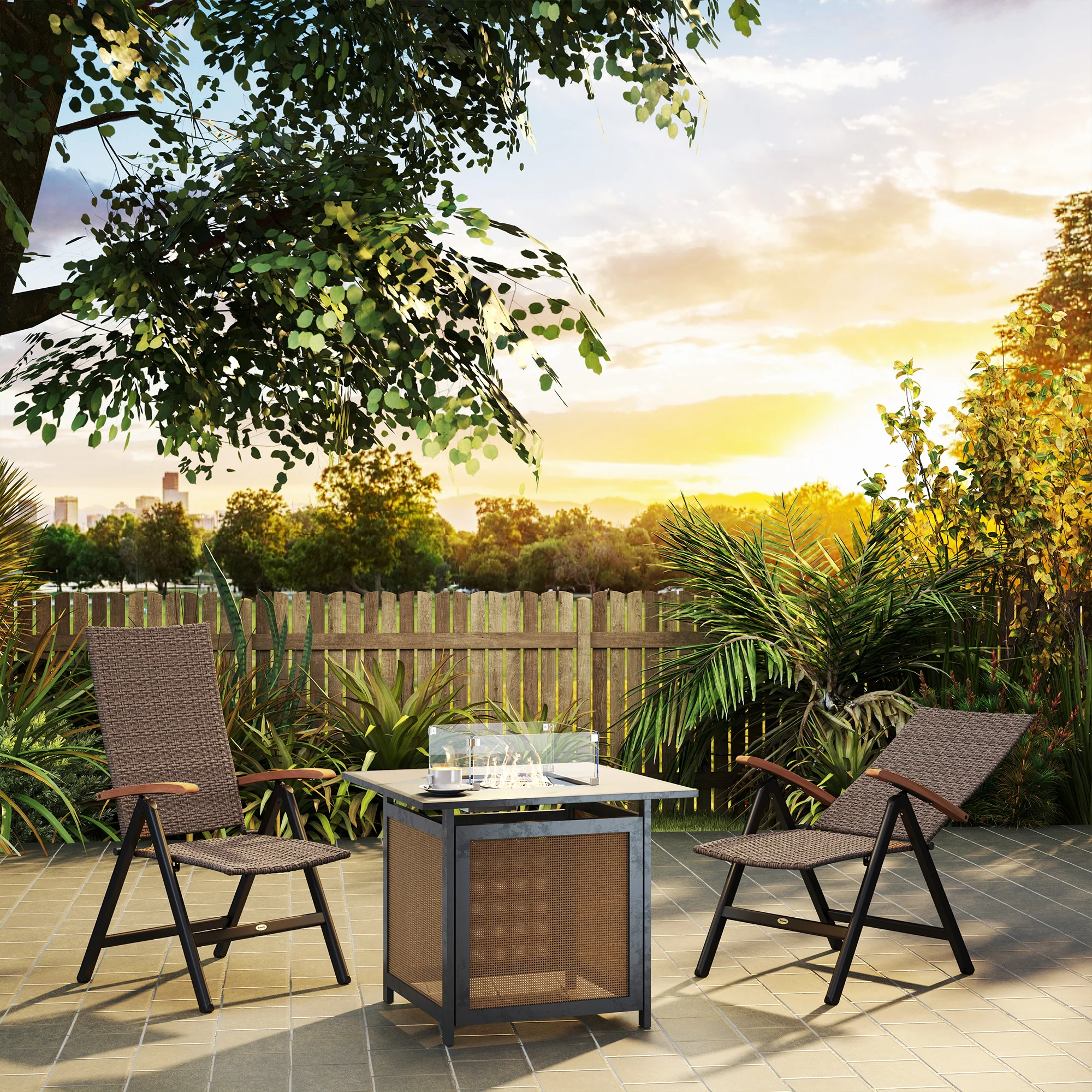 Outsunny Outdoor Folding Dining Chairs, Dining Chairs - Image 7