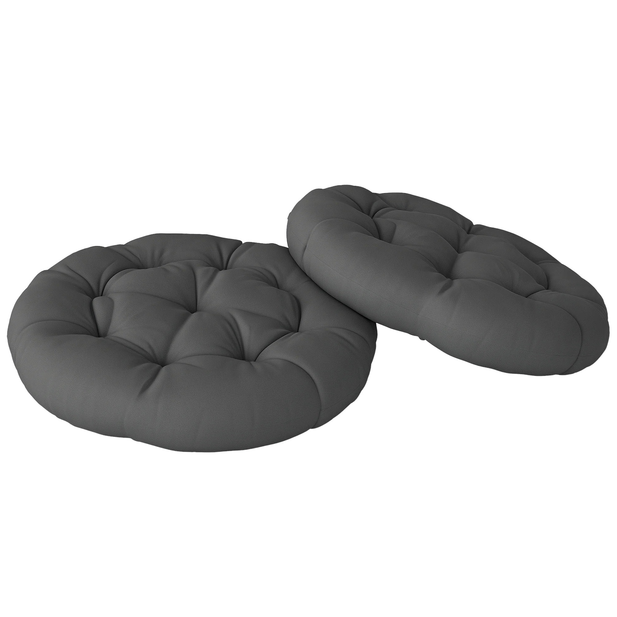 Outsunny Outdoor Seat Cushions Set Of 2, Tufted Round Chair Pads - Image 10