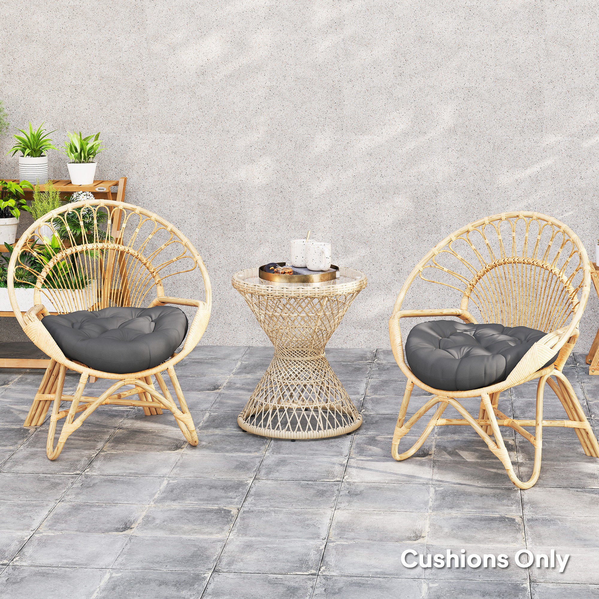 Outsunny Outdoor Seat Cushions Set Of 2, Tufted Round Chair Pads - Image 17
