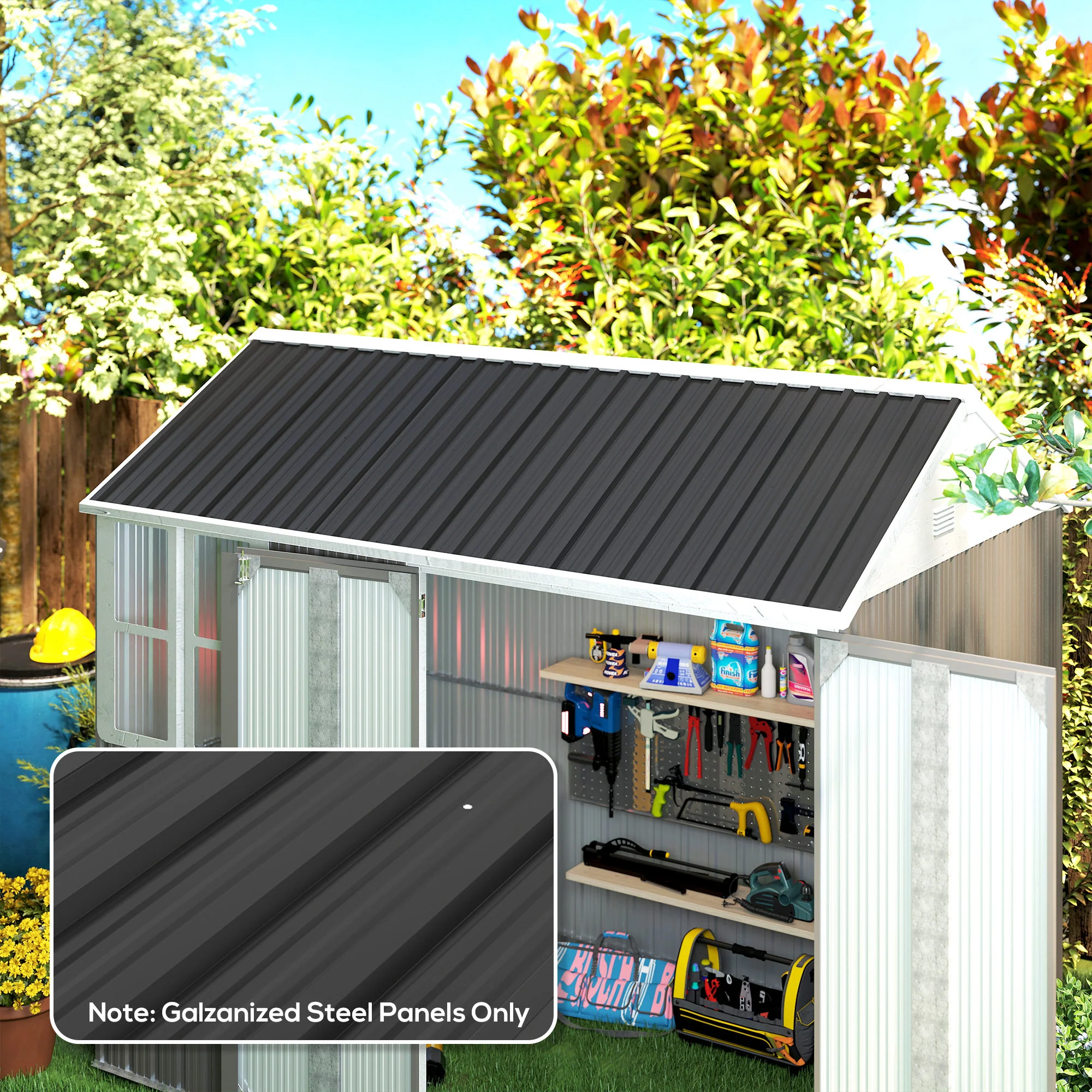 Outsunny Pack Of 12 Metal Roofing Sheets For Greenhouse - Image 2
