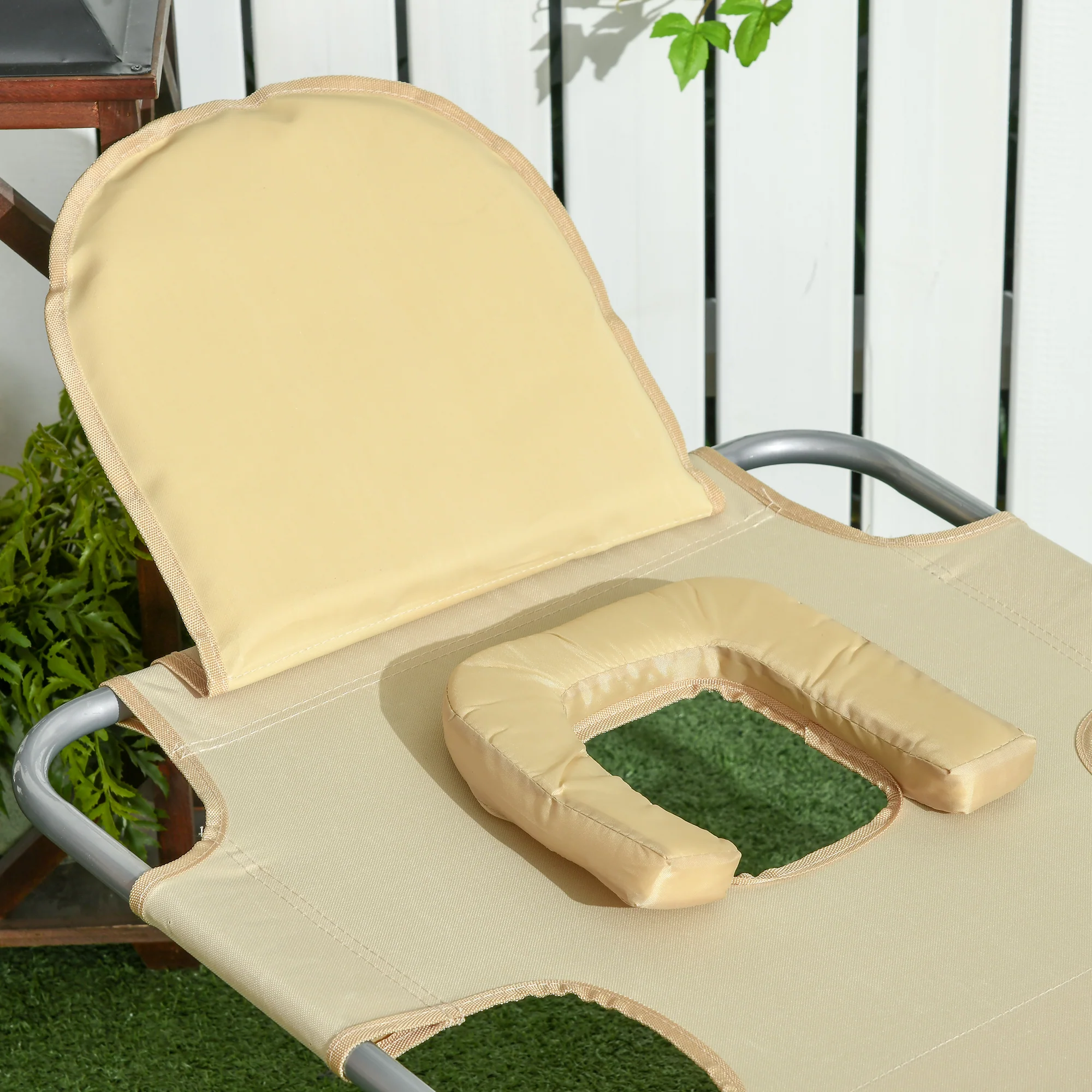 Outsunny Patio Foldable Sun Lounger 5 Level Adjustable Reclining Chair - Image 8
