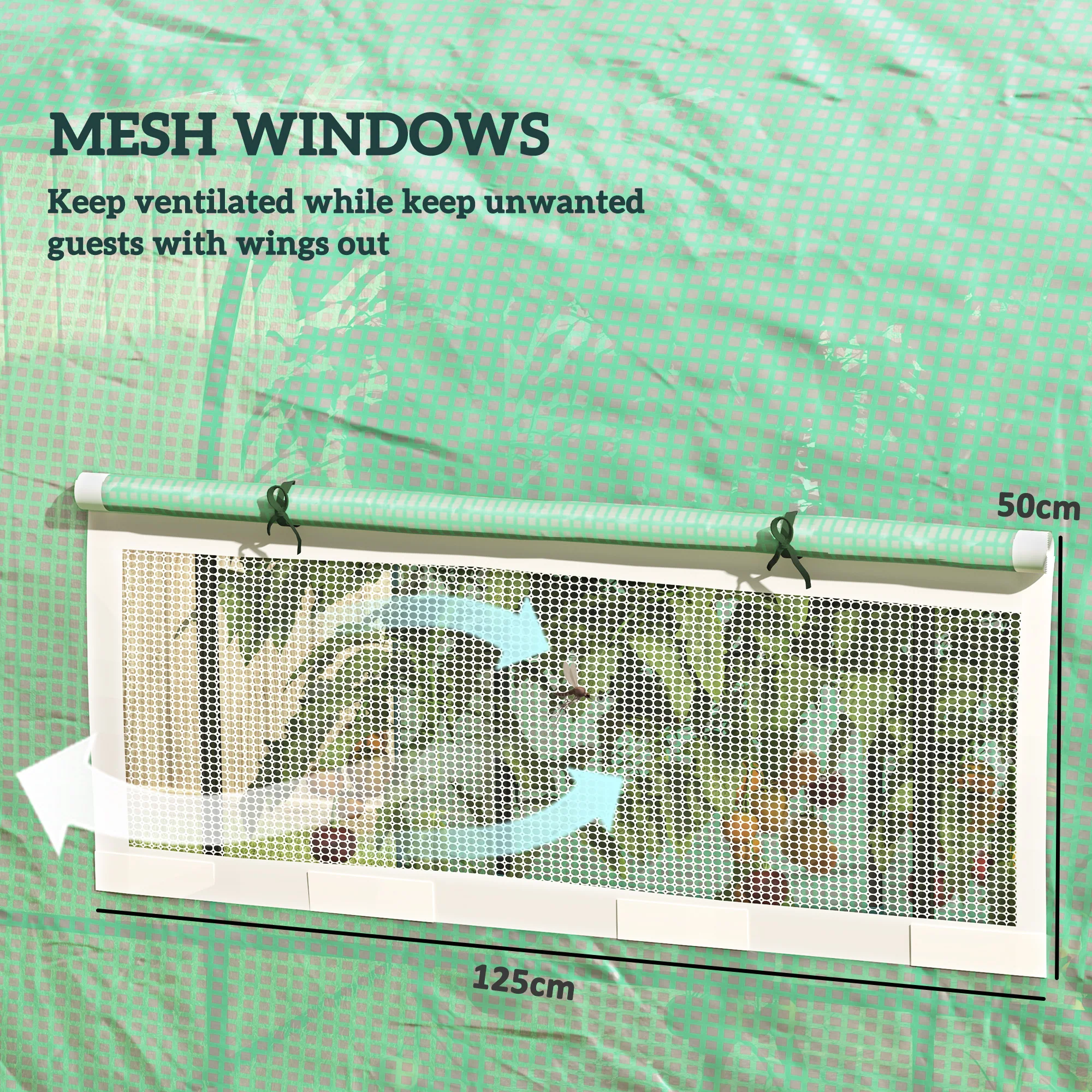 Outsunny Polytunnel Greenhouse With Doors And Mesh Windows - Image 6