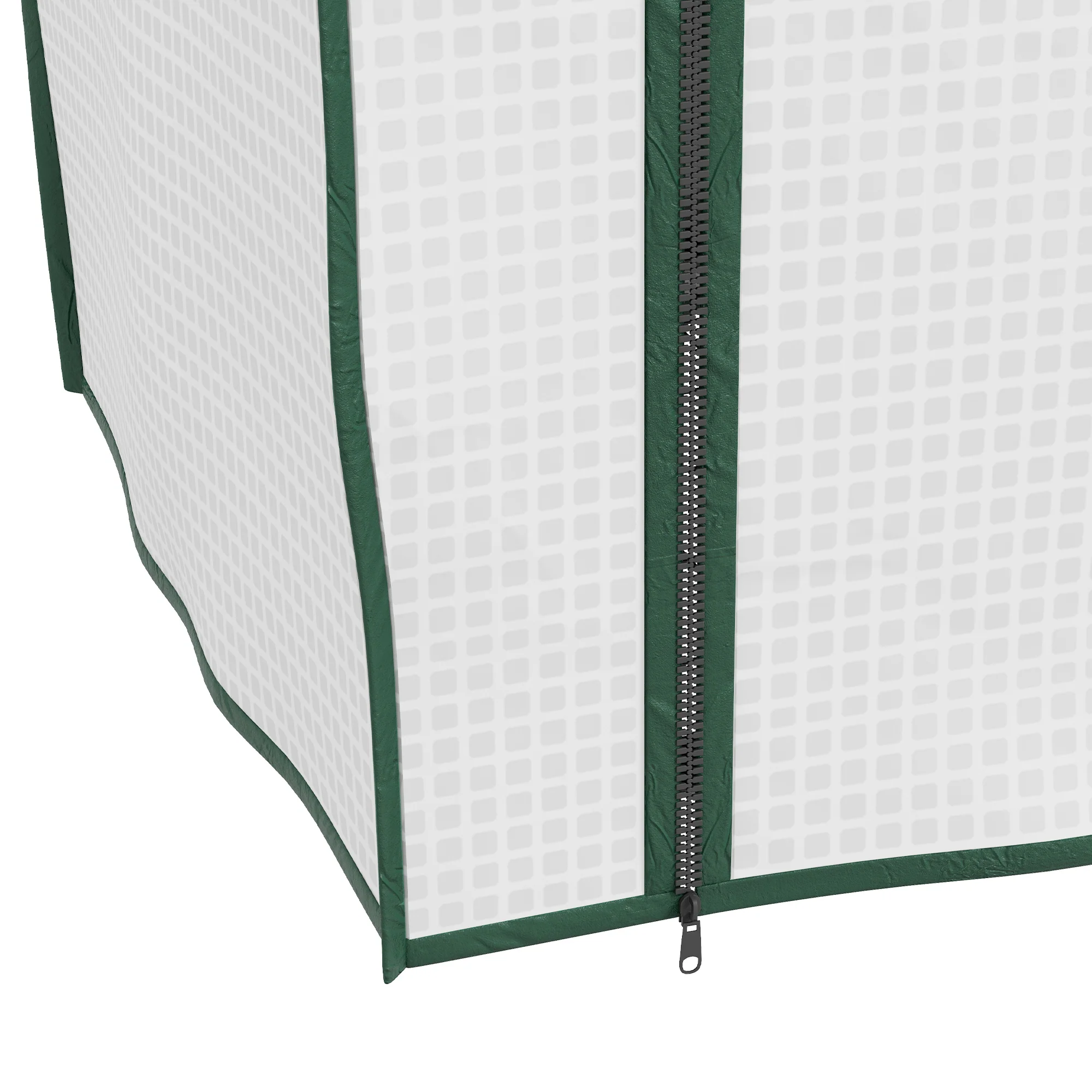 Outsunny Portable Mini Greenhouse with Roll-up Door and Wire Shelves, White - Image 7
