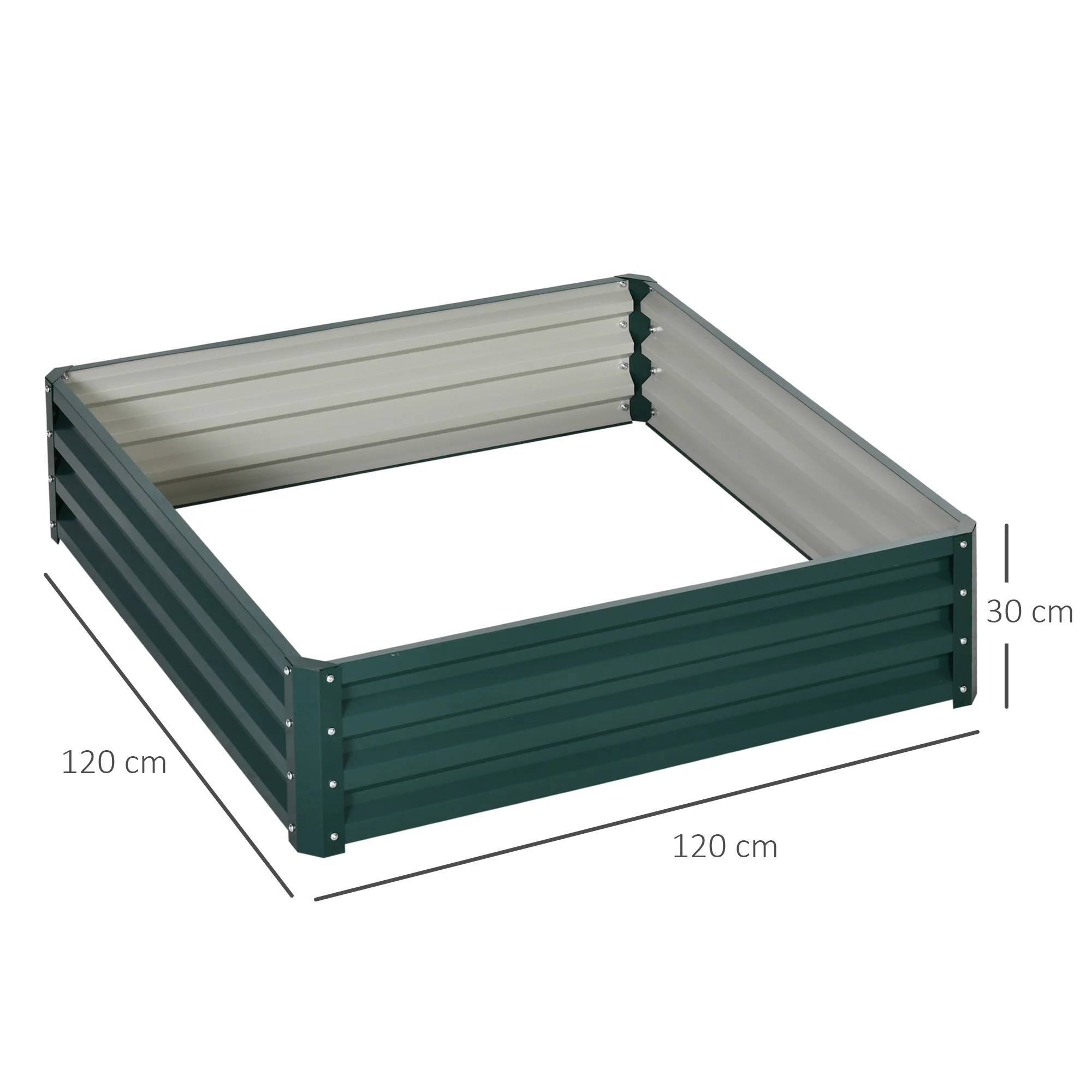 Outsunny Raised Garden Bed Metal Patio Backyard Flower Vegetable Planter Green - Image 5