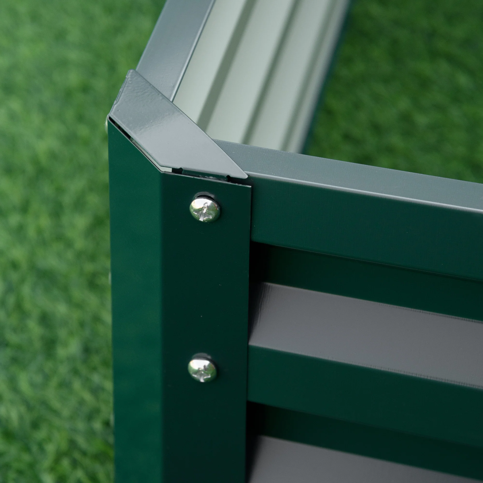 Outsunny Raised Garden Bed Metal Patio Backyard Flower Vegetable Planter Green - Image 7