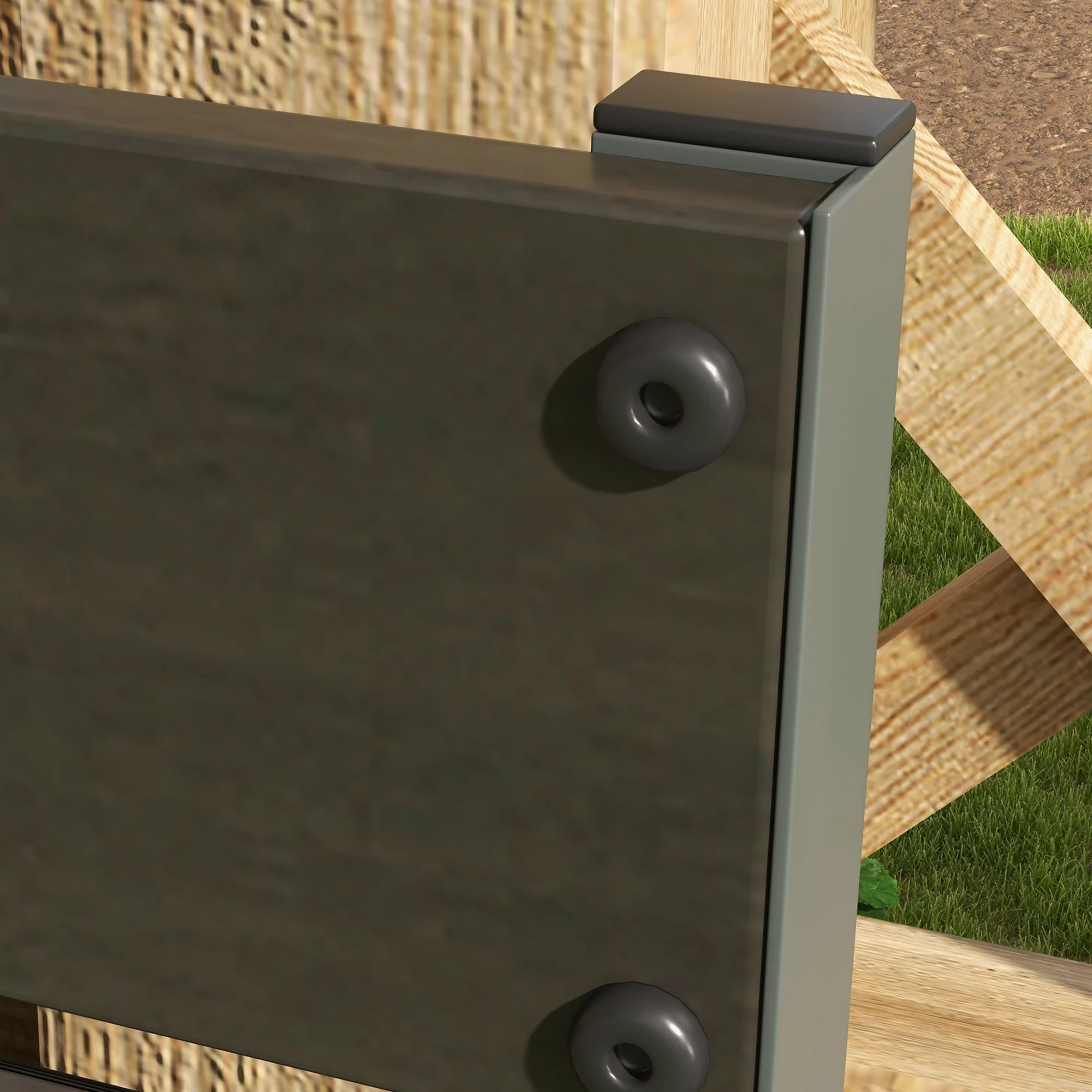 Outsunny Raised Garden Bed with Trellis Standing Patio Planter Box Black - Image 9