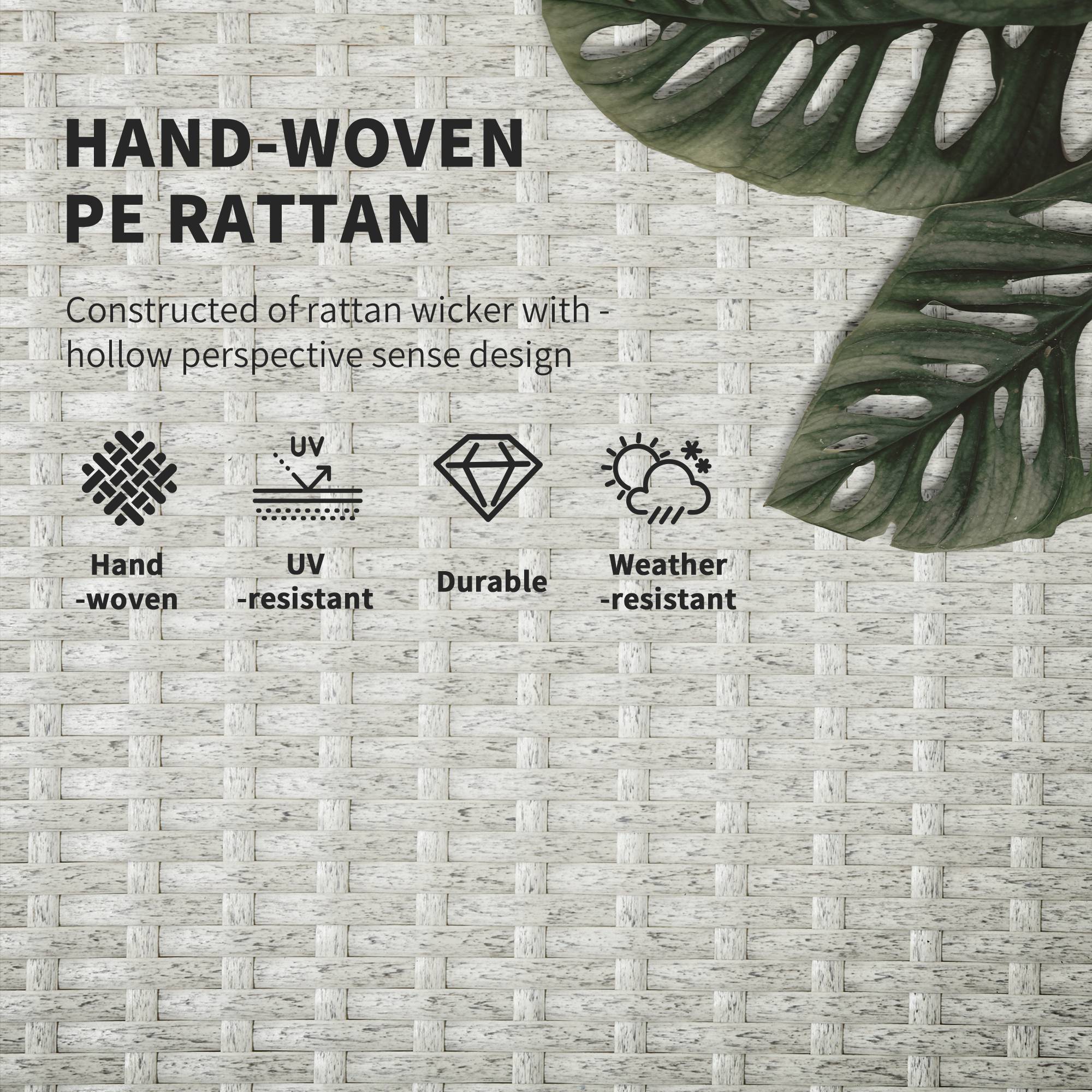 Outsunny Rattan Sun Lounger Set w/ Cushions, 5-Level Chaise Lounge Chairs, Grey - Image 3