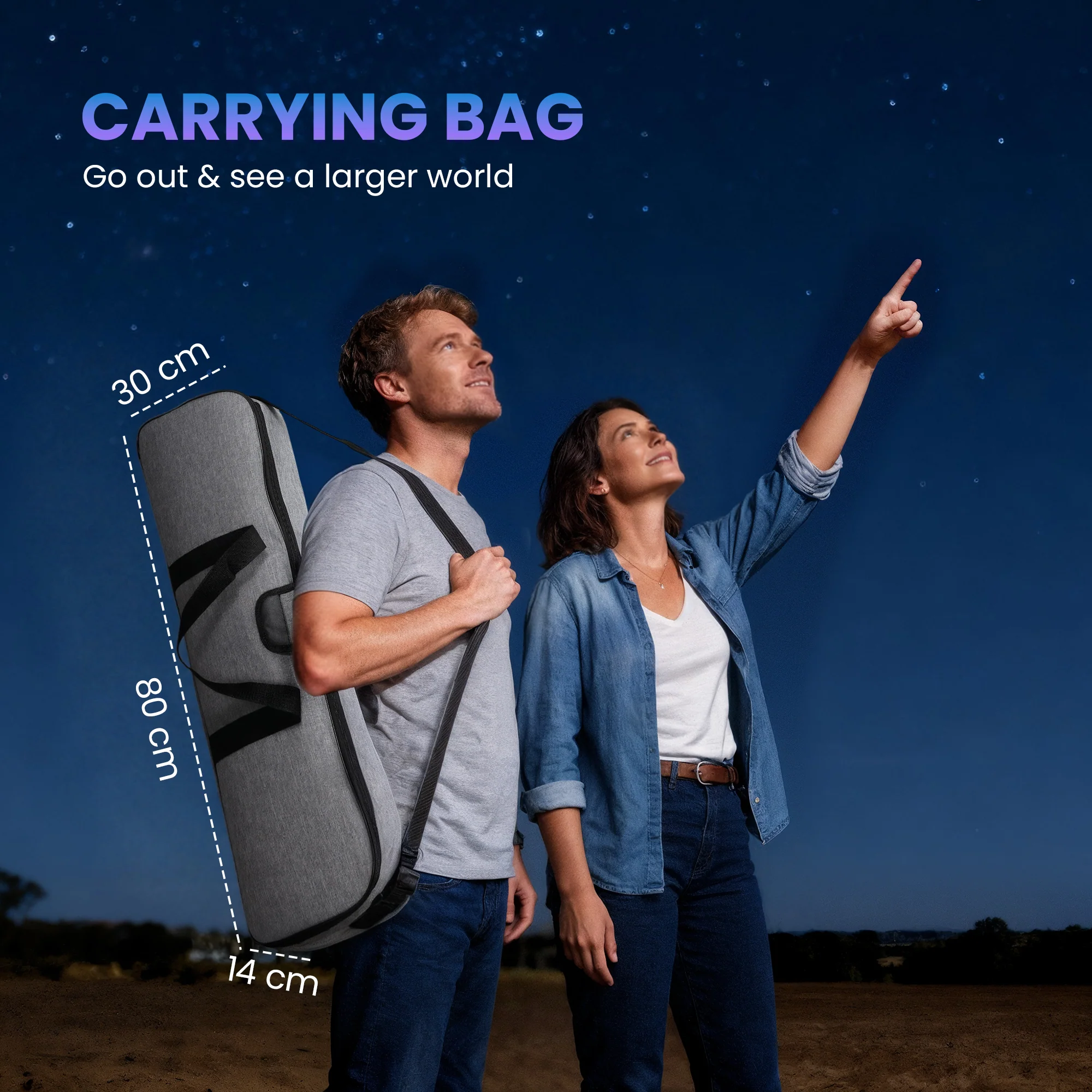 Outsunny Refractor Astronomy Telescope with Aperture, Carry Bag, White - Image 18