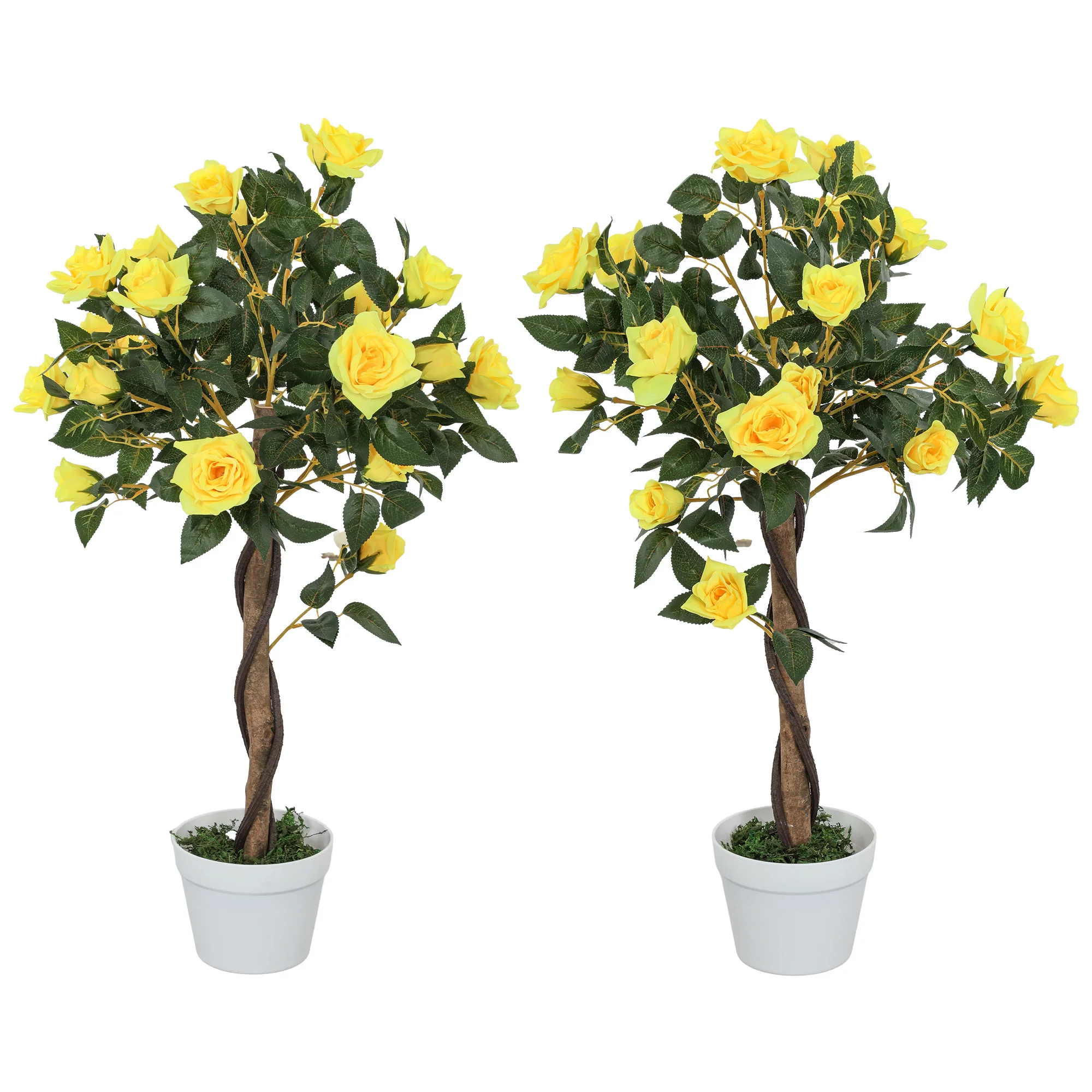 Outsunny Set Of 2 90cm Artificial Rose Tree, Fake Decorative Plant - Image 64