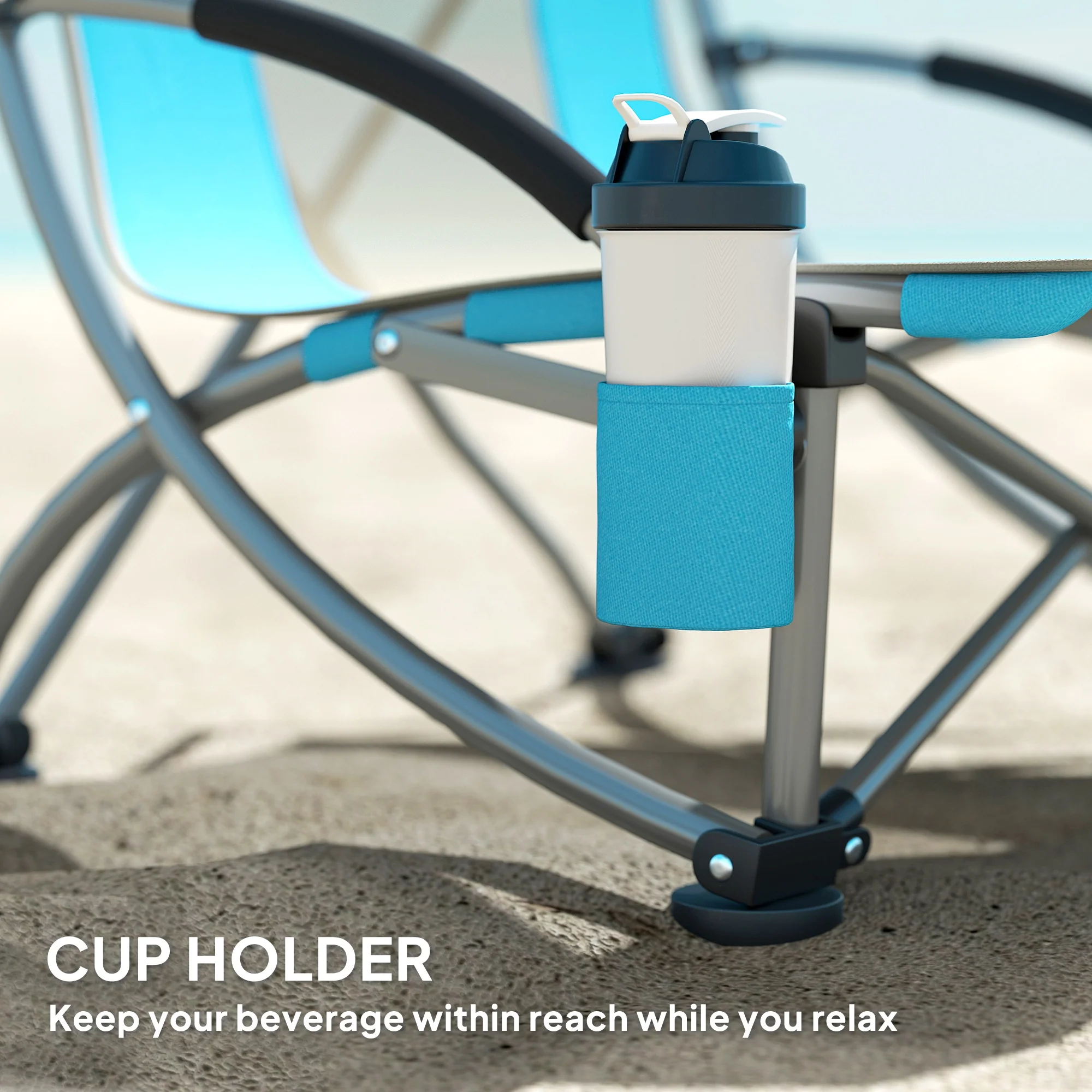 Outsunny Set Of 2 Folding Beach Chair, Camping Chair With Carry Bag - Image 6