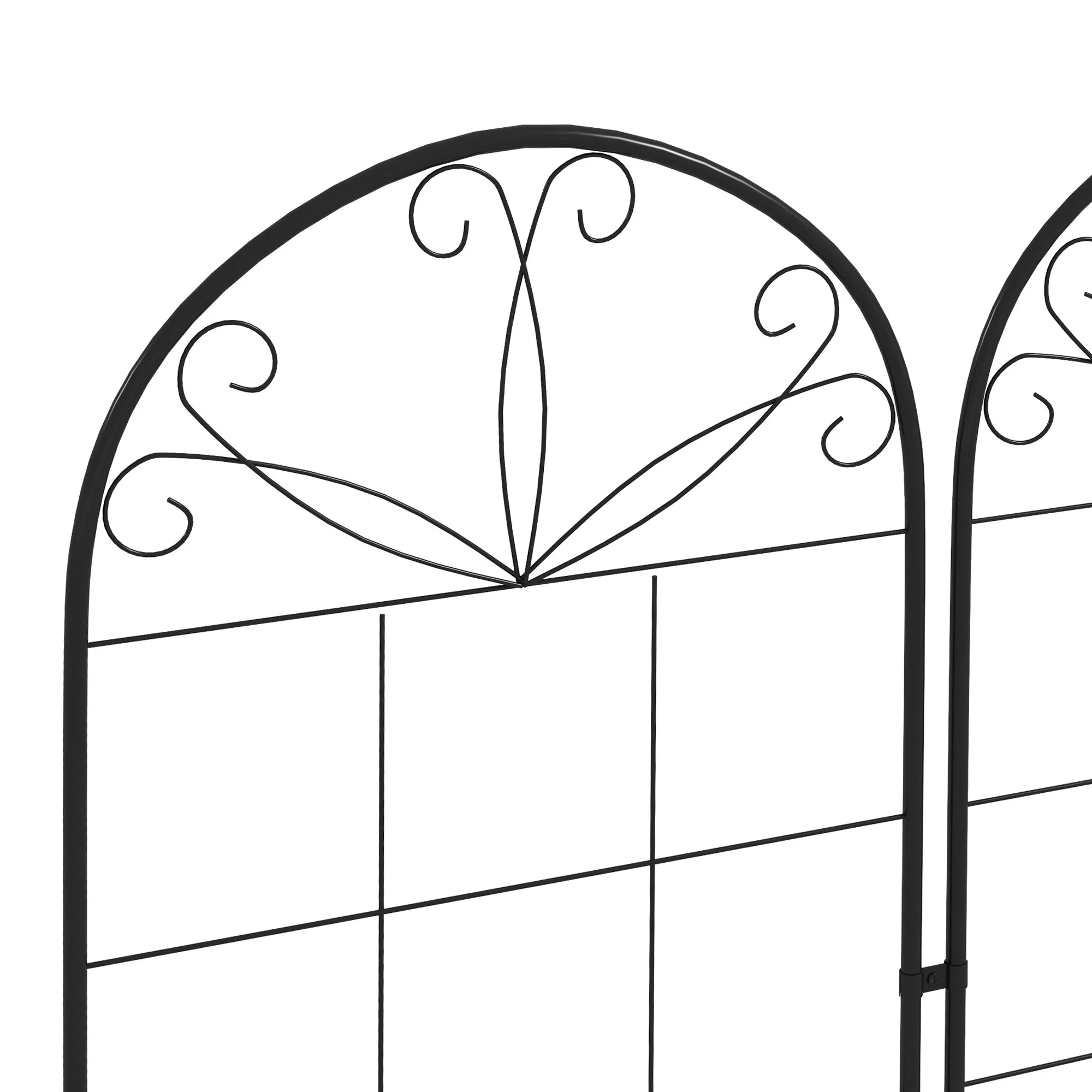 Outsunny Set of 2 Metal Trellis for Climbing Plants, Grid Design - Image 8