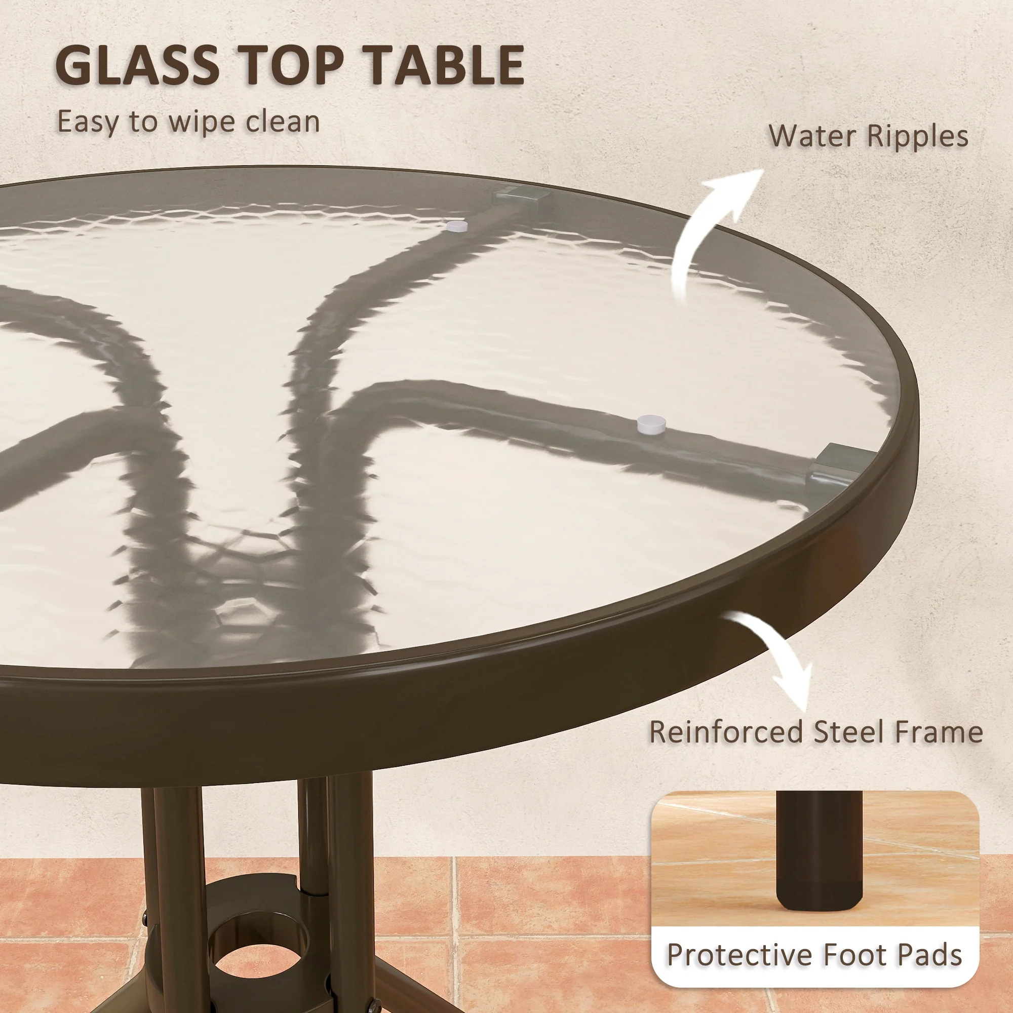 Outsunny Stackable Patio Bistro Set, 3 Pieces Garden Furniture Set - Image 15