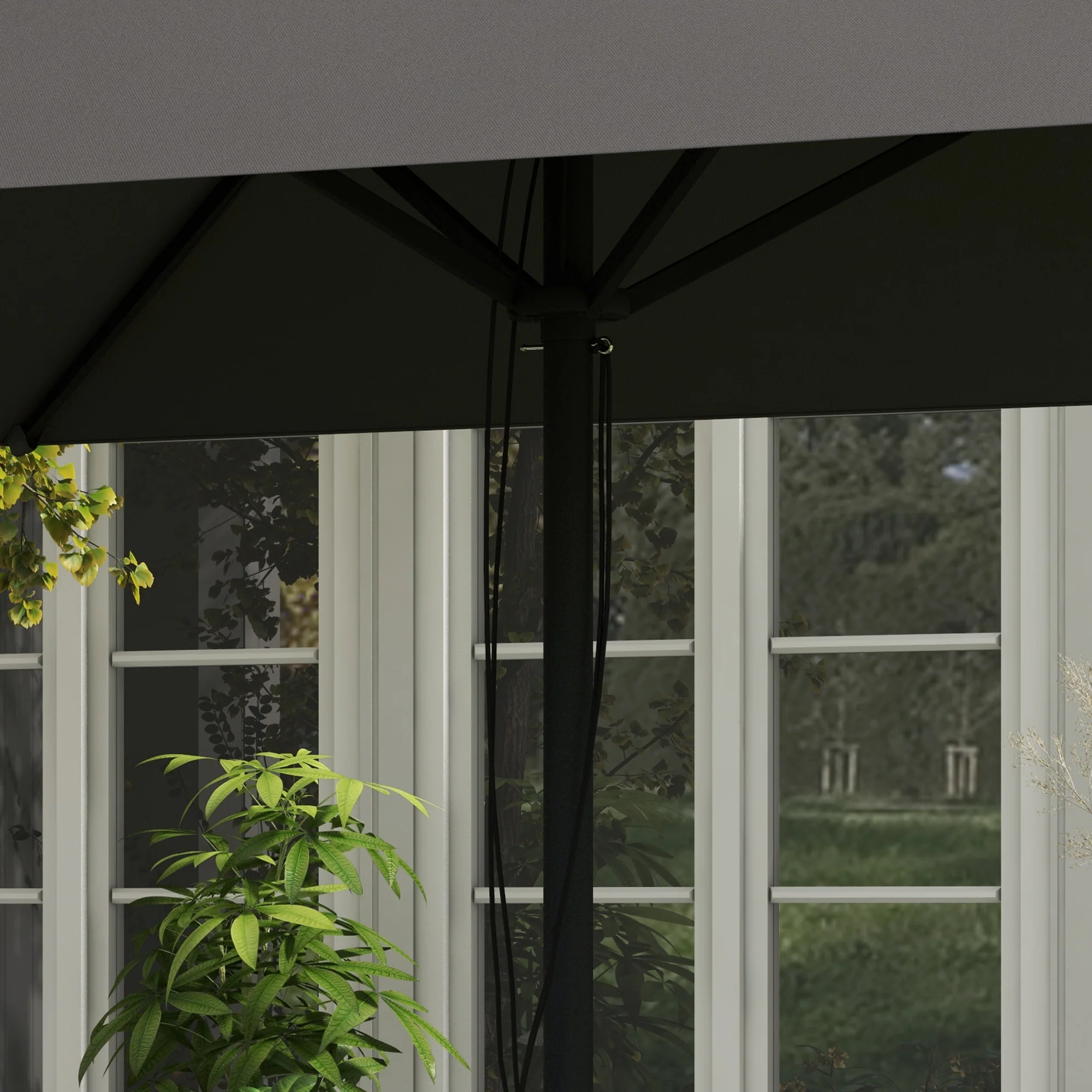 Outsunny Sun Parasol with Vent, Table Umbrella for Patio, Garden, Pool, Grey - Image 8