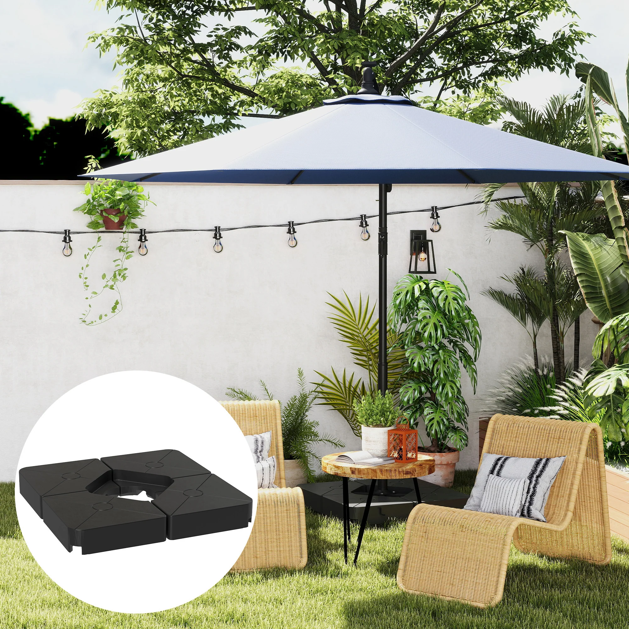 Outsunny Umbrella Weights for Offset Parasols, 64kg Sand/55kg Water Filled - Image 8