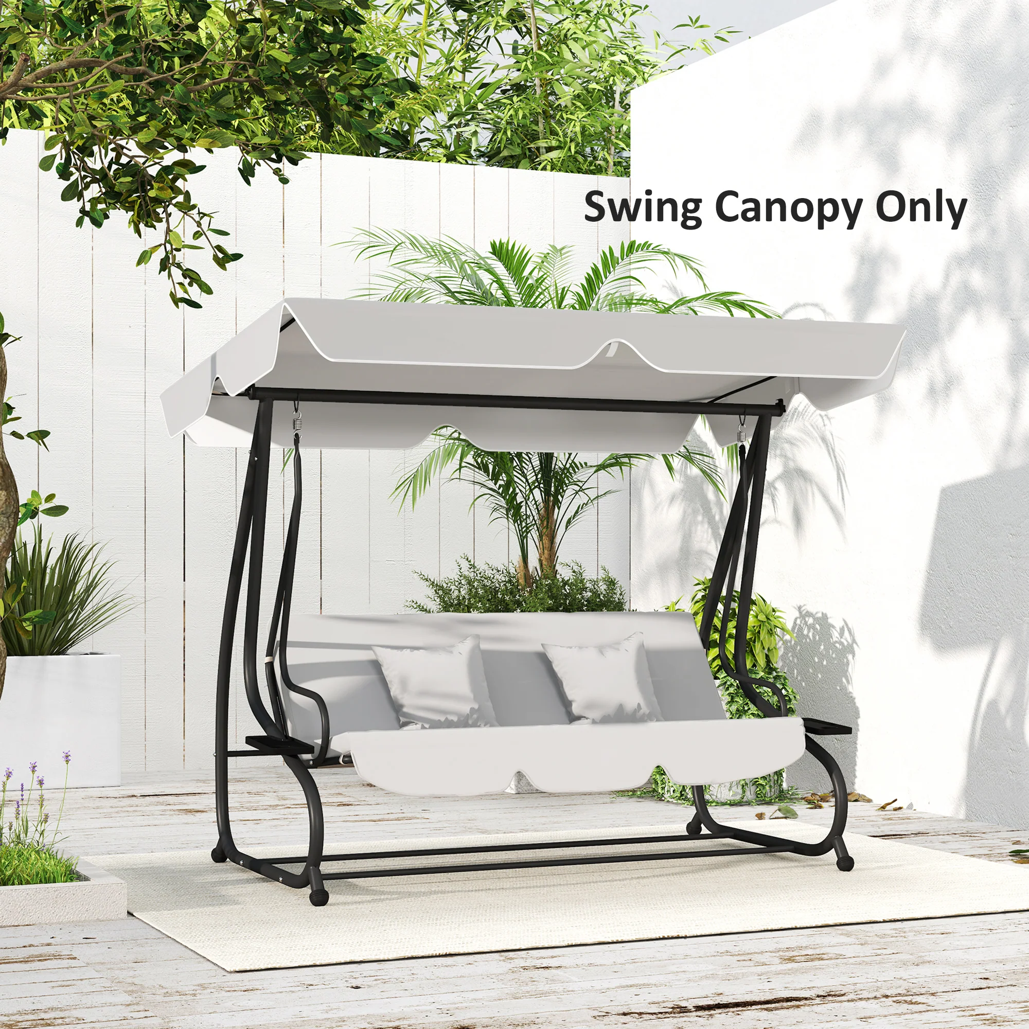 Outsunny Waterproof Garden Swing Canopy Replacement 3 Seater - Image 25