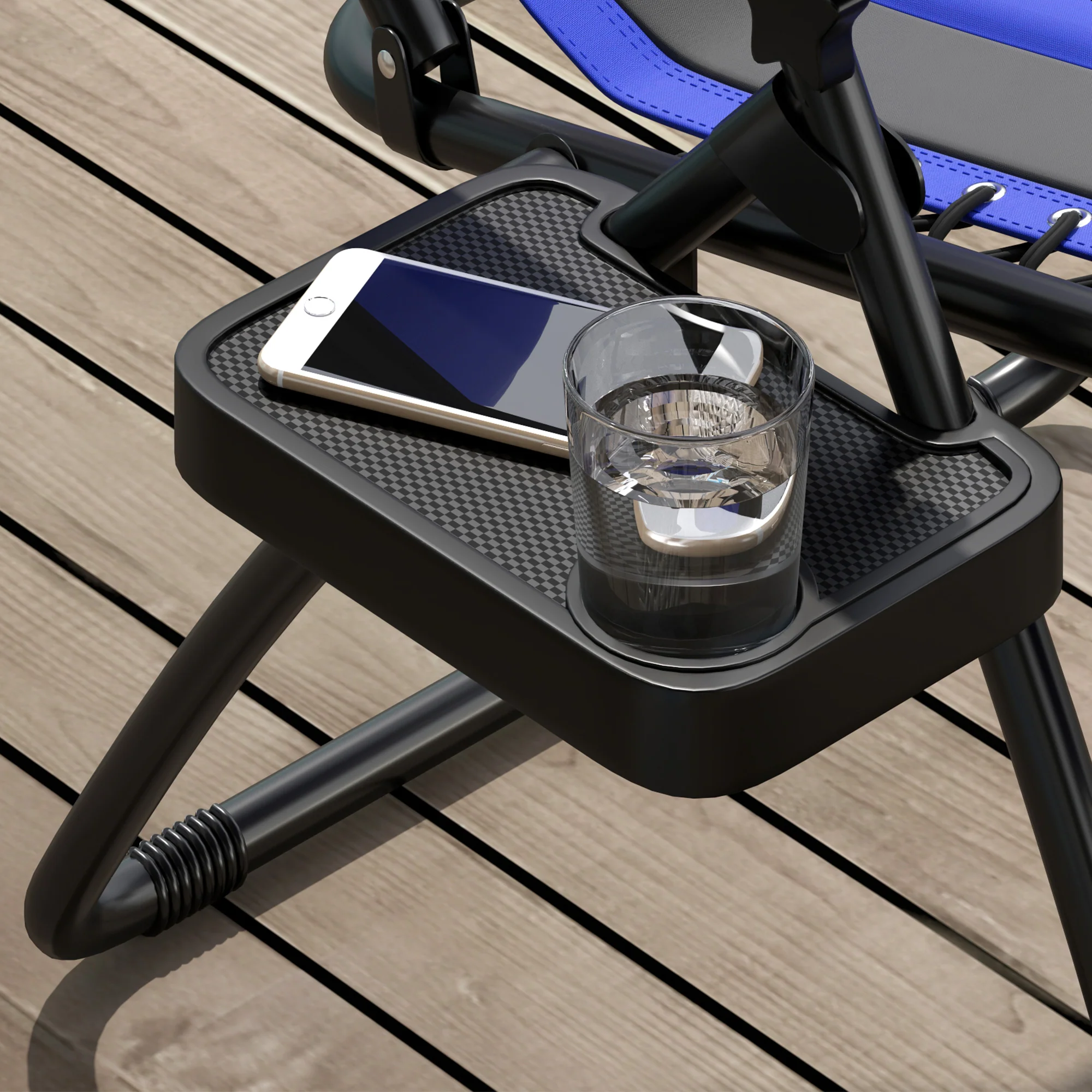 Outsunny Zero Gravity Lounger Folding Recliner Chair w/ Cup Holder - Image 9