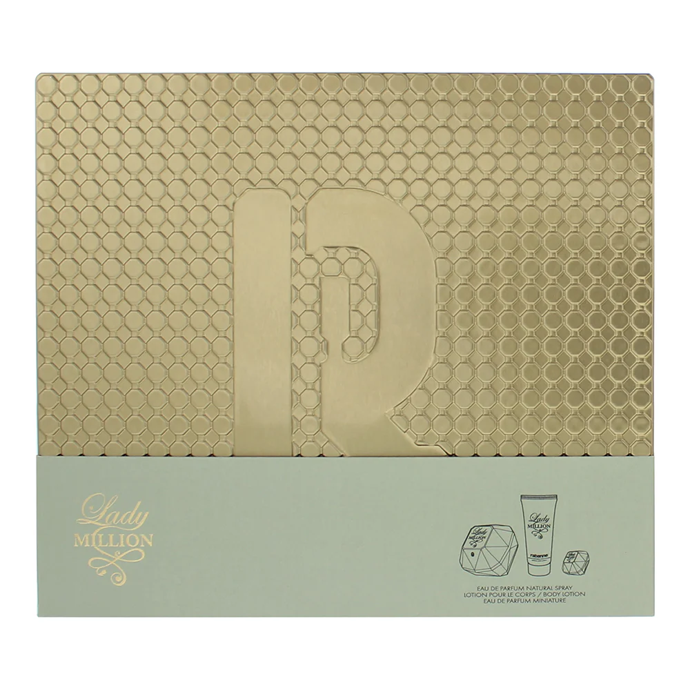 Paco Rabanne Lady Million 3 Piece Gift Set: Eau De Parfum 80ml - Body Lotion 100ml - Eau De Parfum 5ml - Image 6