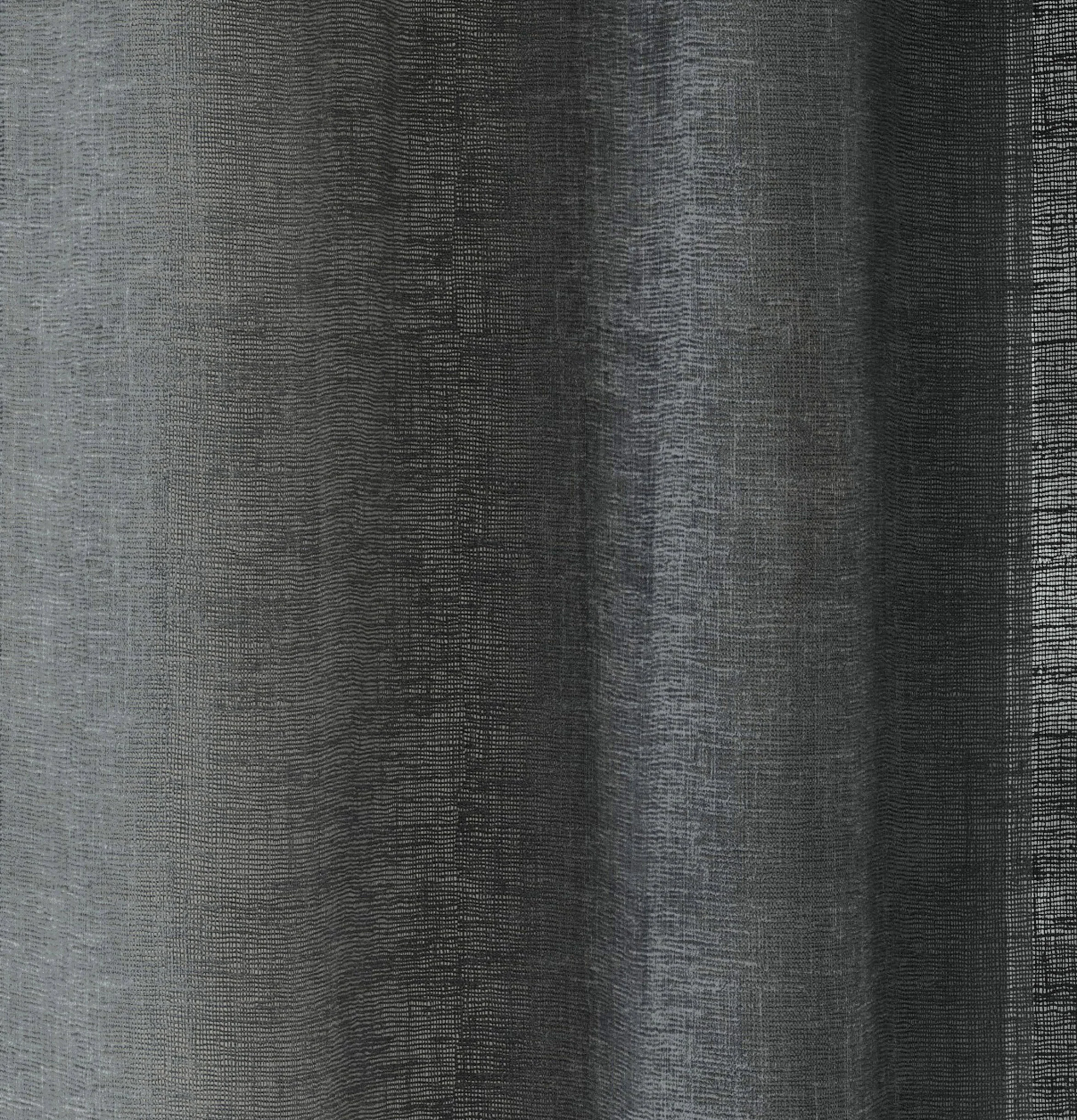 Pair of Crete Charcoal Luxury Linen Look Sheer Panels with Eyelet Header - Image 3