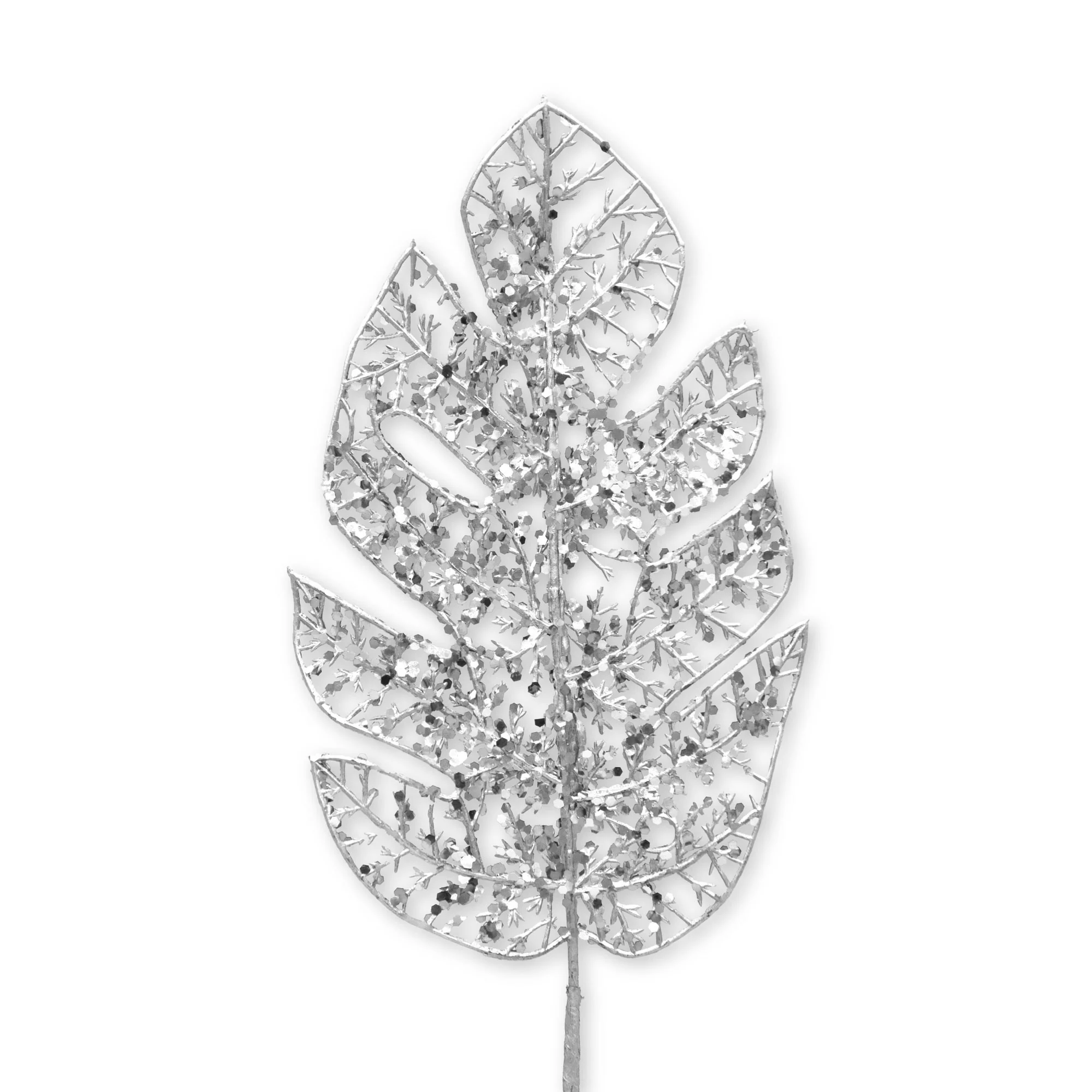 Palm Leaf Glitter Pick - Silver - Image 2