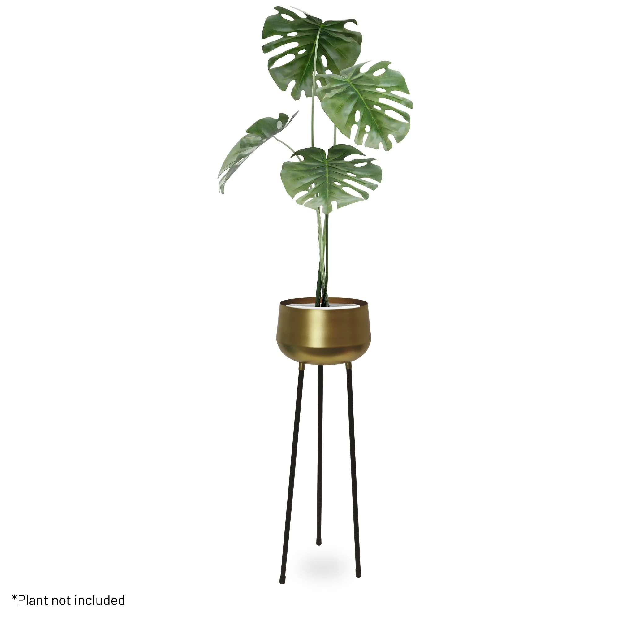 Palma Indoor Metal Planter Pot On Legs - Gold - Image 3
