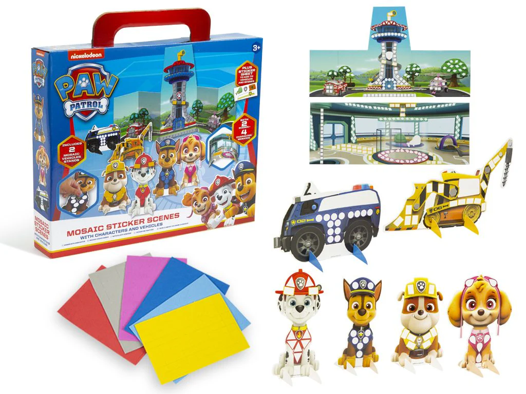Paw Patrol Mosaic Sticker Scene Set with Characters and Vehicles - Image 2