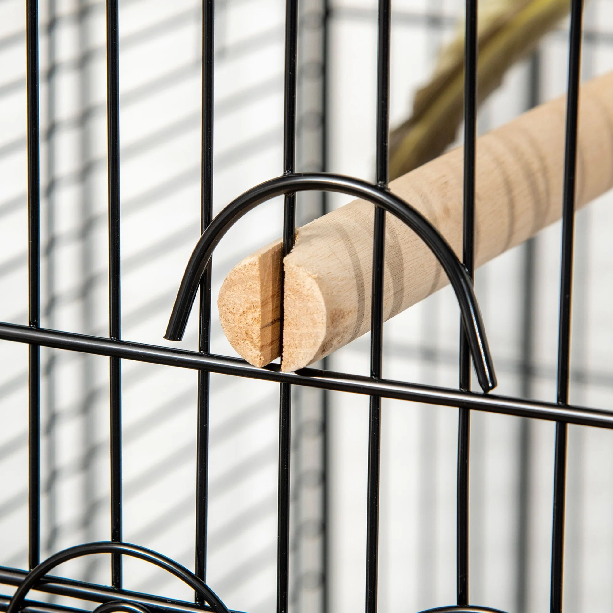 PawHut 1.53(m) Bird Cage, Parrot Finch Macaw Conure w/ Perch, Wheels, Stand - Image 8