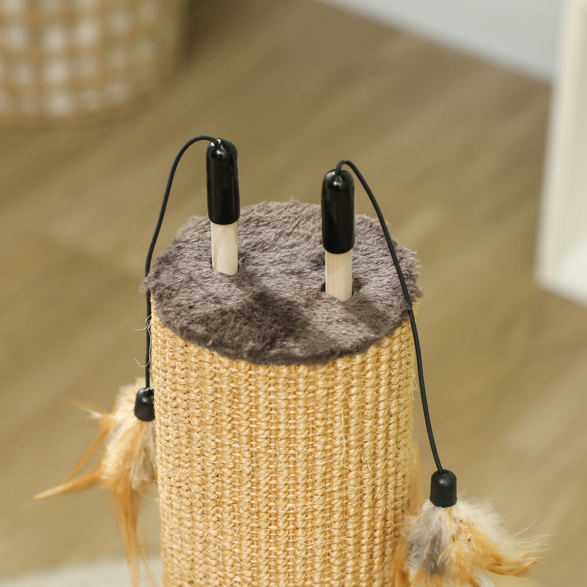 PawHut 78cm Tall Cat Scratching Post With 3 Toy Feathers - Image 18