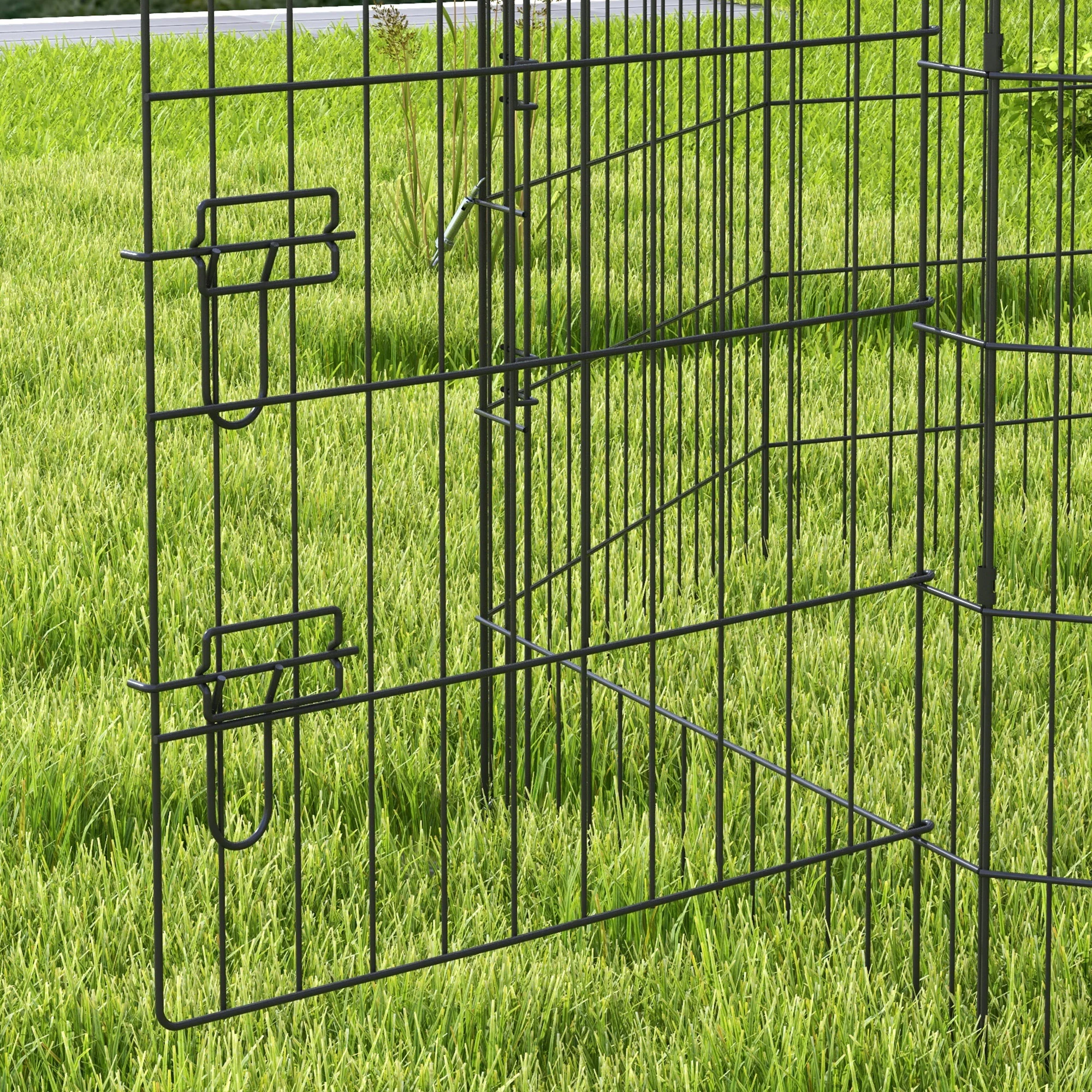 PawHut 8-Panel DIY Dog Pen with Door for Indoor/Outdoor Use, 91cm High - Image 8
