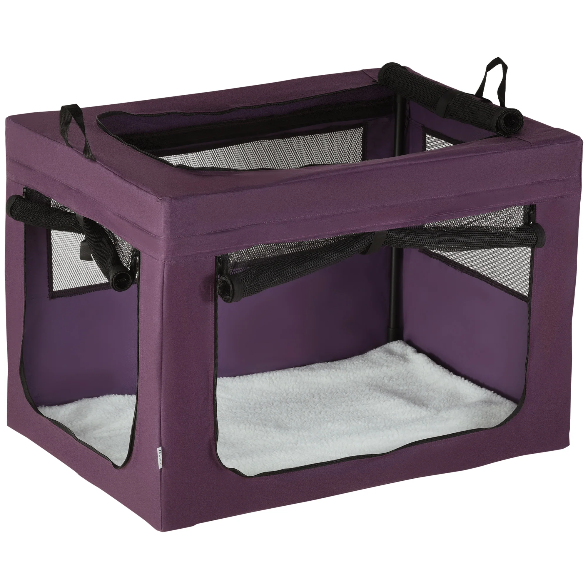 PawHut 90cm Soft Side Pet Carrier W/ Cushion, For Large Dogs - Purple