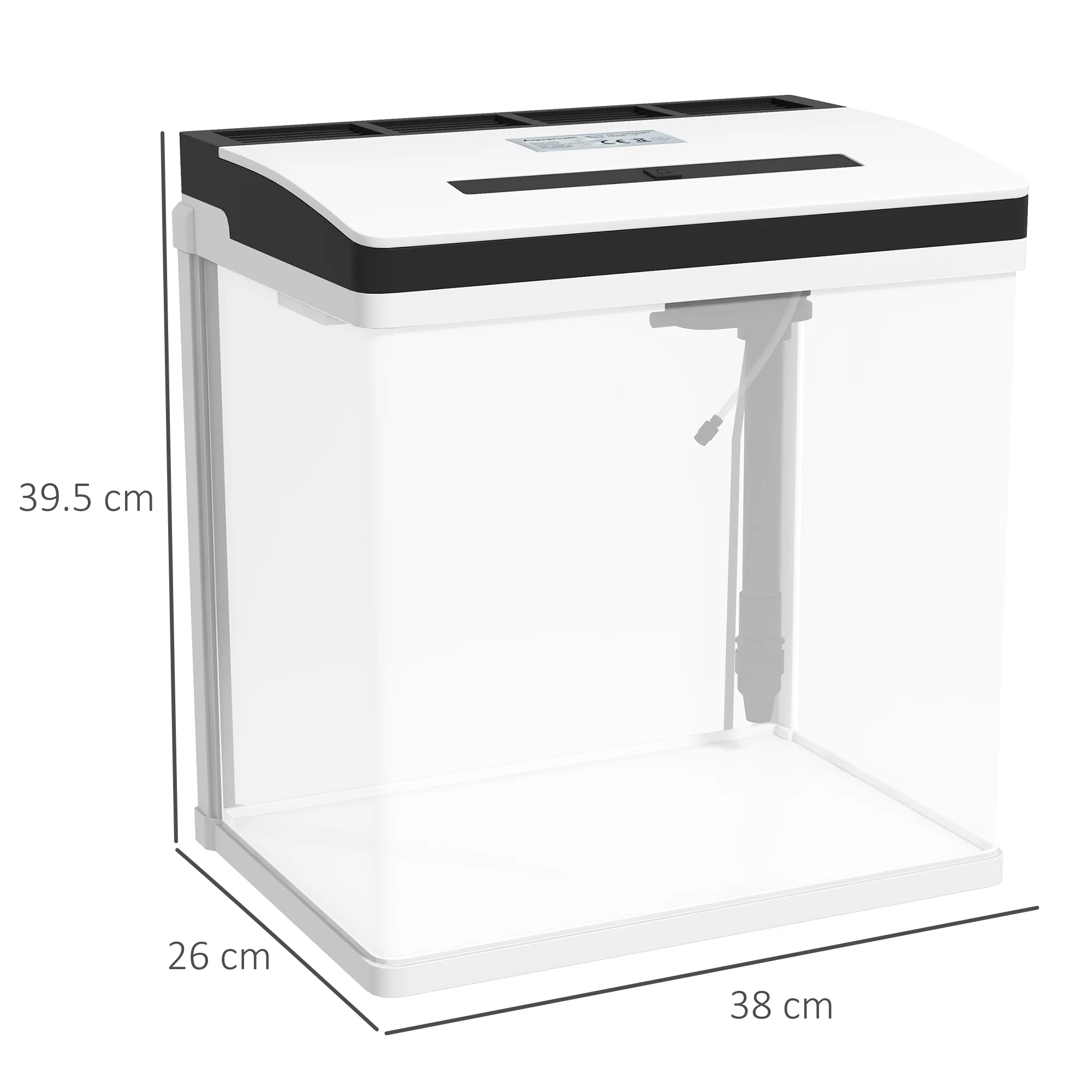 PawHut Aquarium 28L Glass Fish Tank w/ Filter, LED Lighting, Water Pump - Image 5