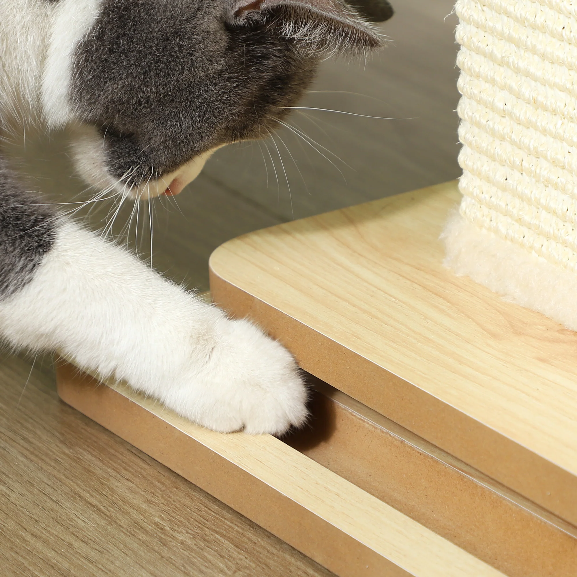 PawHut Cat Scratching Post 3 In 1 Cat Scratcher W/ Track Ball Toy - Image 9