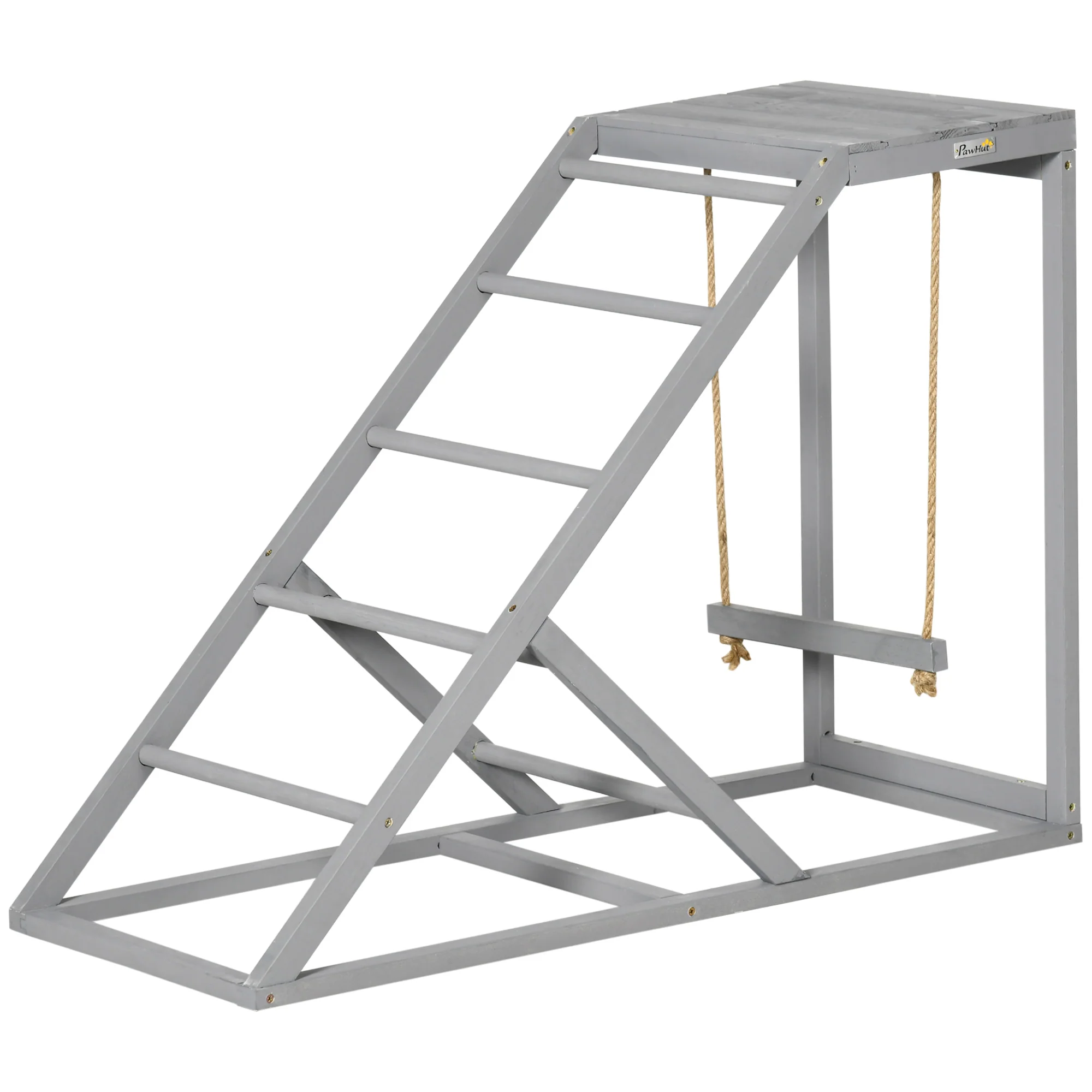PawHut Chicken Coop Toy With Swing, Ladder, Platform For 2 Chickens, Hens, Grey