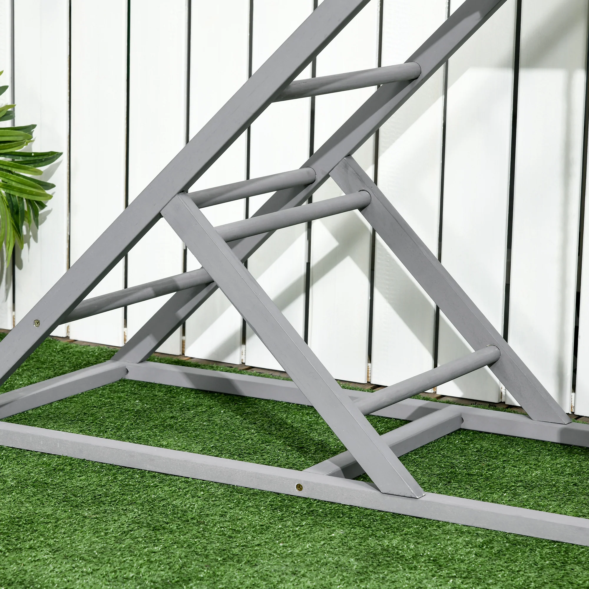 PawHut Chicken Coop Toy With Swing, Ladder, Platform For 2 Chickens, Hens, Grey - Image 9