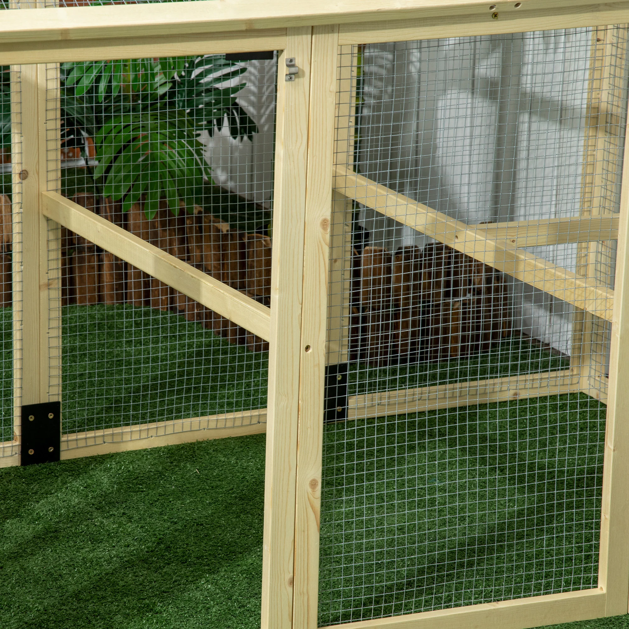 PawHut Chicken Run, Wooden Chicken Coop w/ Combinable Design - Image 17