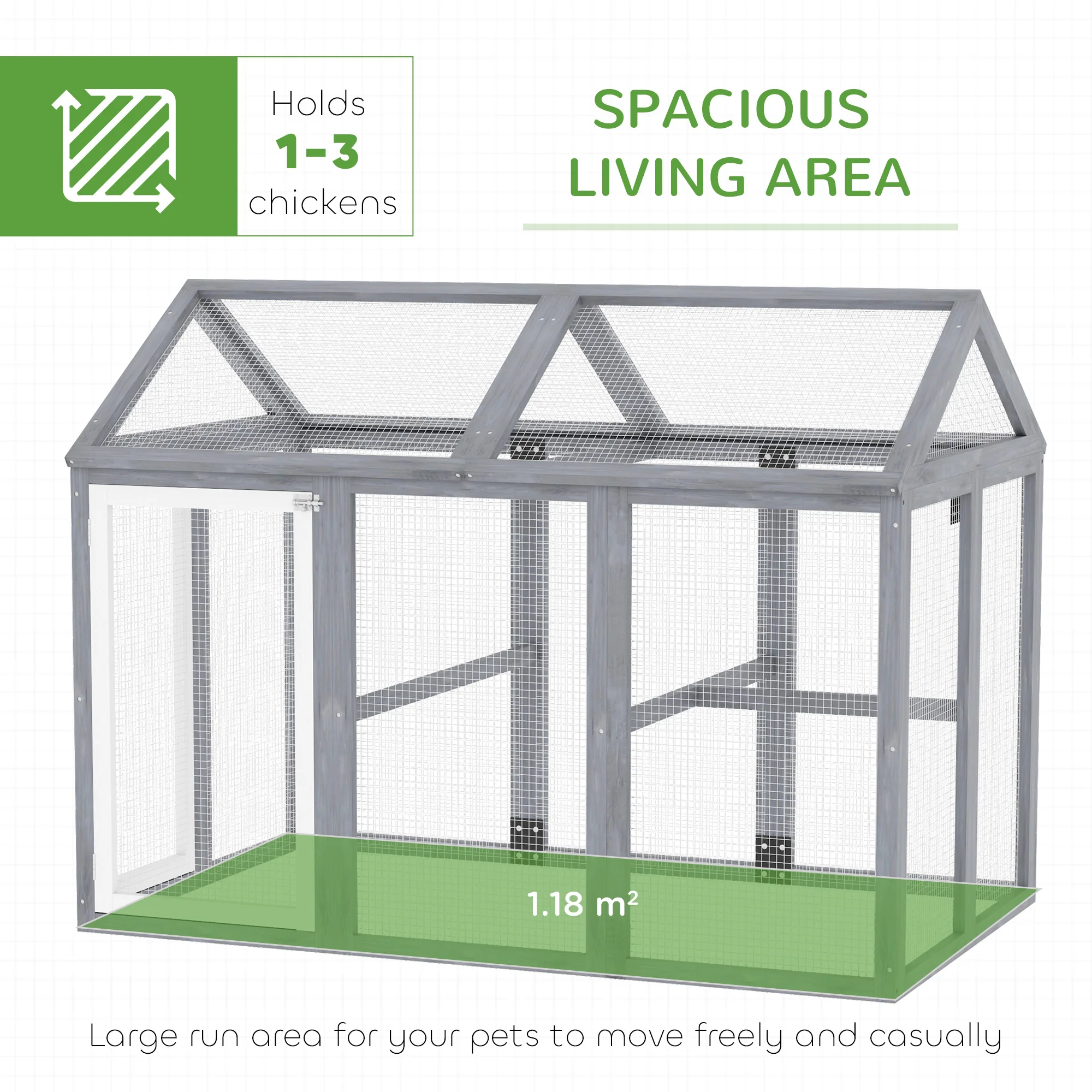 PawHut Chicken Run, Wooden Chicken Coop w/ Combinable Design - Image 3