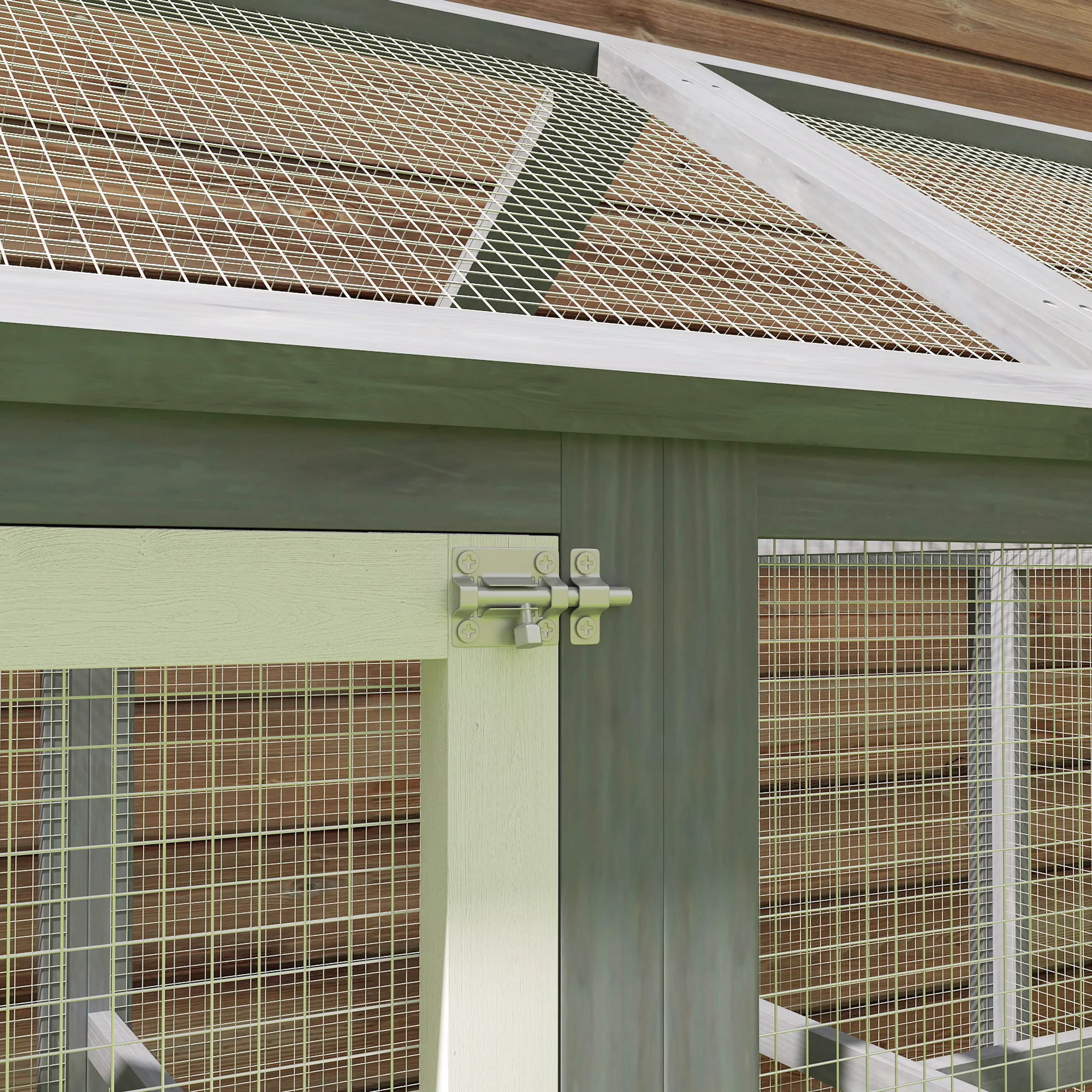 PawHut Chicken Run, Wooden Chicken Coop w/ Combinable Design - Image 9