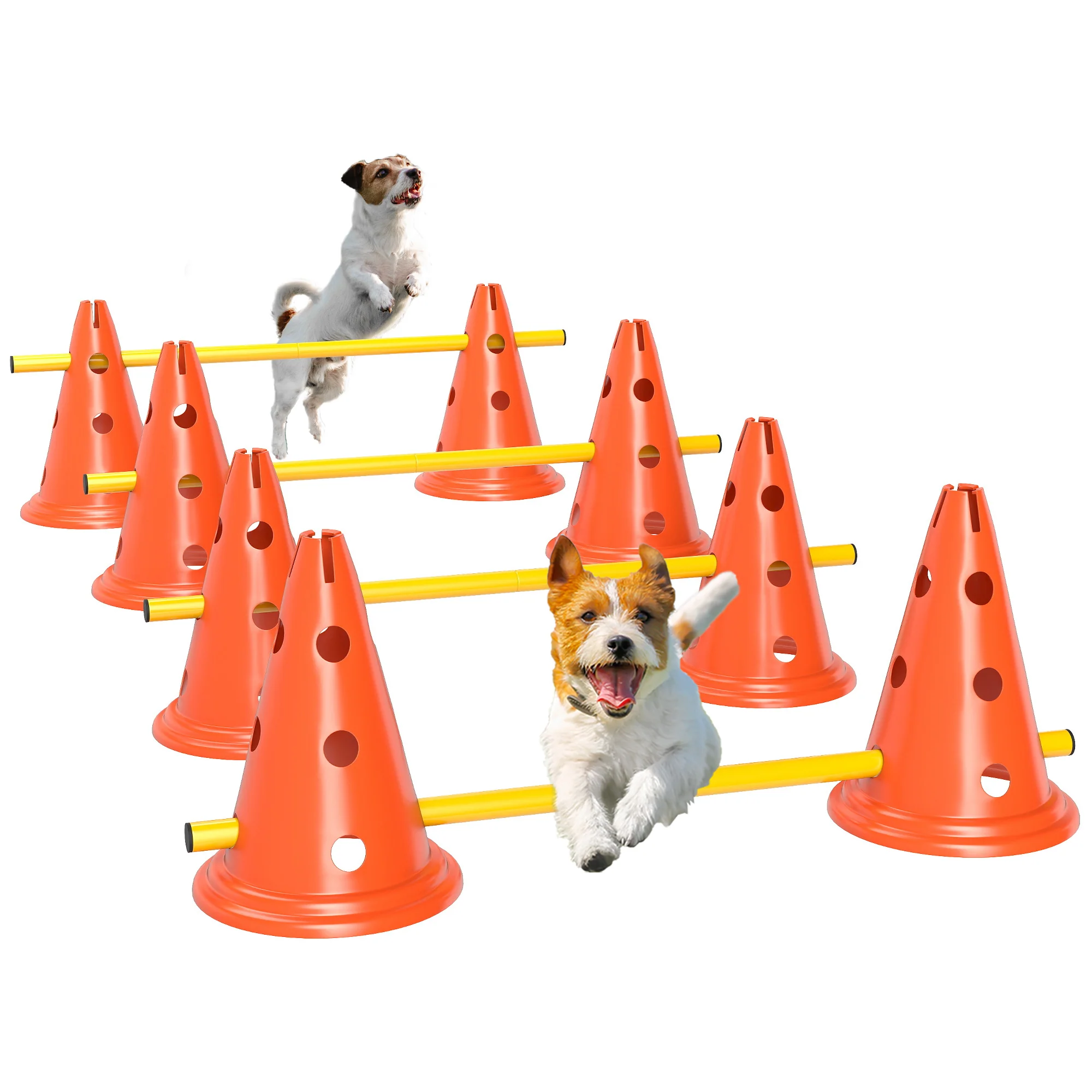 PawHut Dog Agility Equipment Set, Four-Piece Adjustable Height Jumping - Image 10