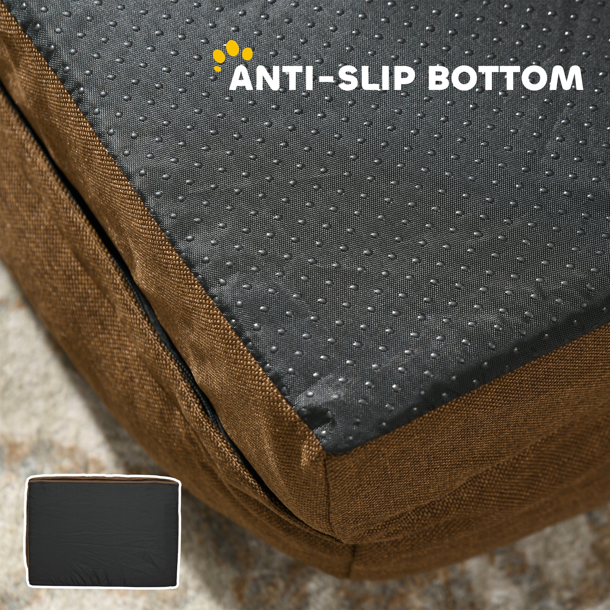 PawHut Dog Bed Calming Pet Bed Dog Mattress For Large Dogs - Charcoal Grey/Brown - Image 16