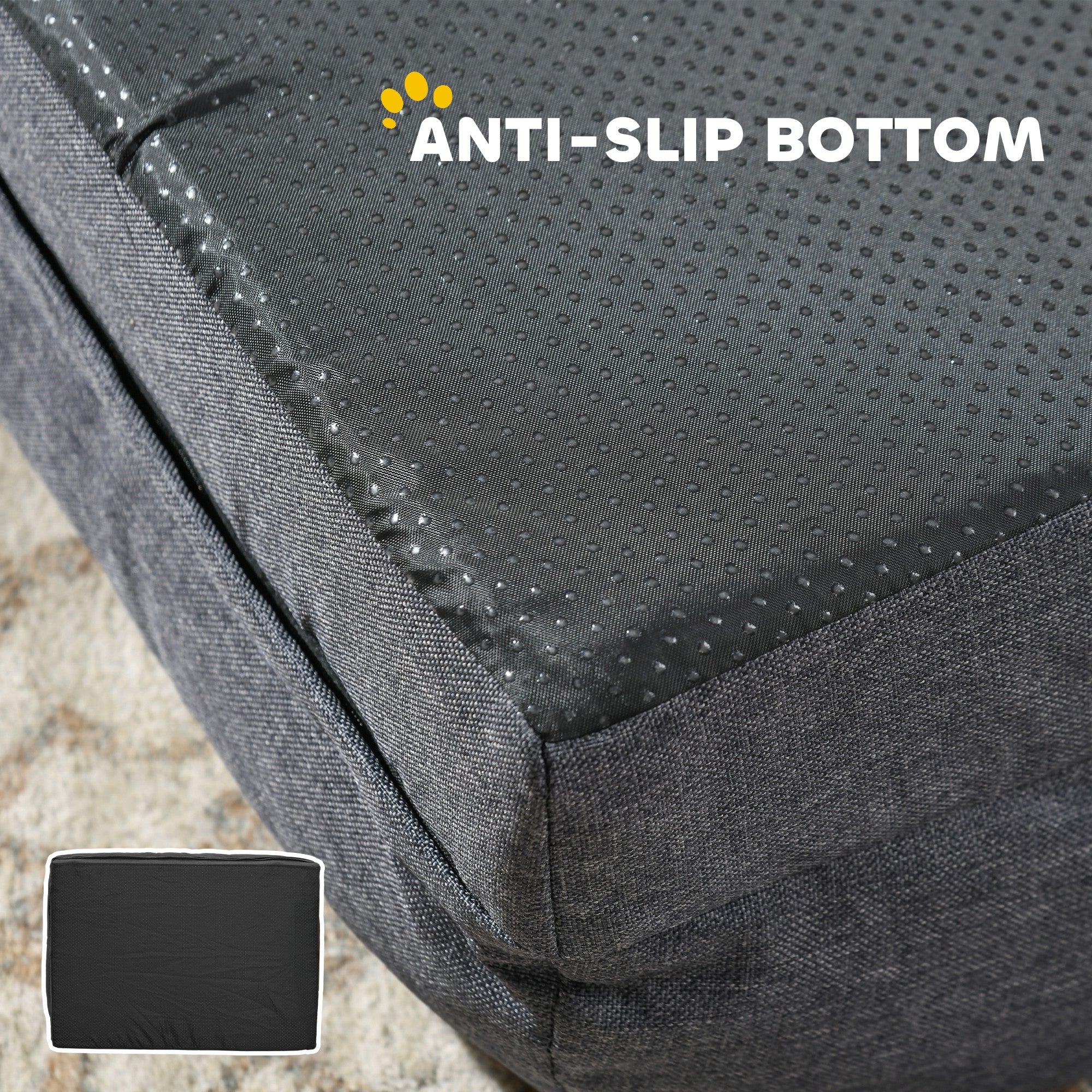 PawHut Dog Bed Calming Pet Bed Dog Mattress For Large Dogs - Charcoal Grey/Brown - Image 7