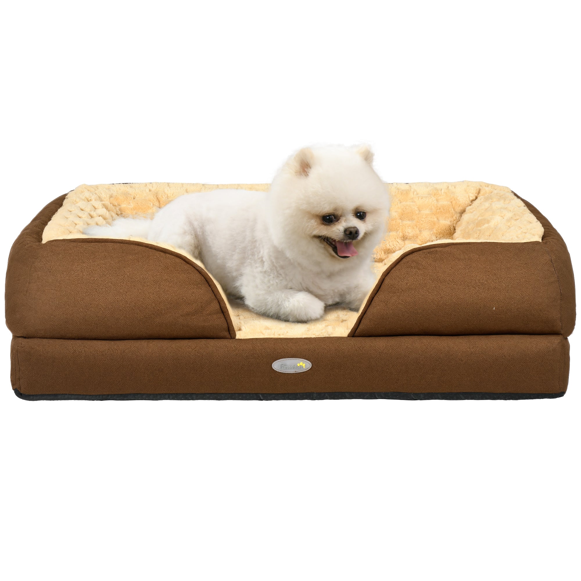 PawHut Dog Bed Calming Pet Bed Dog Mattress For Small Dogs - Charcoal Grey/Brown - Image 10