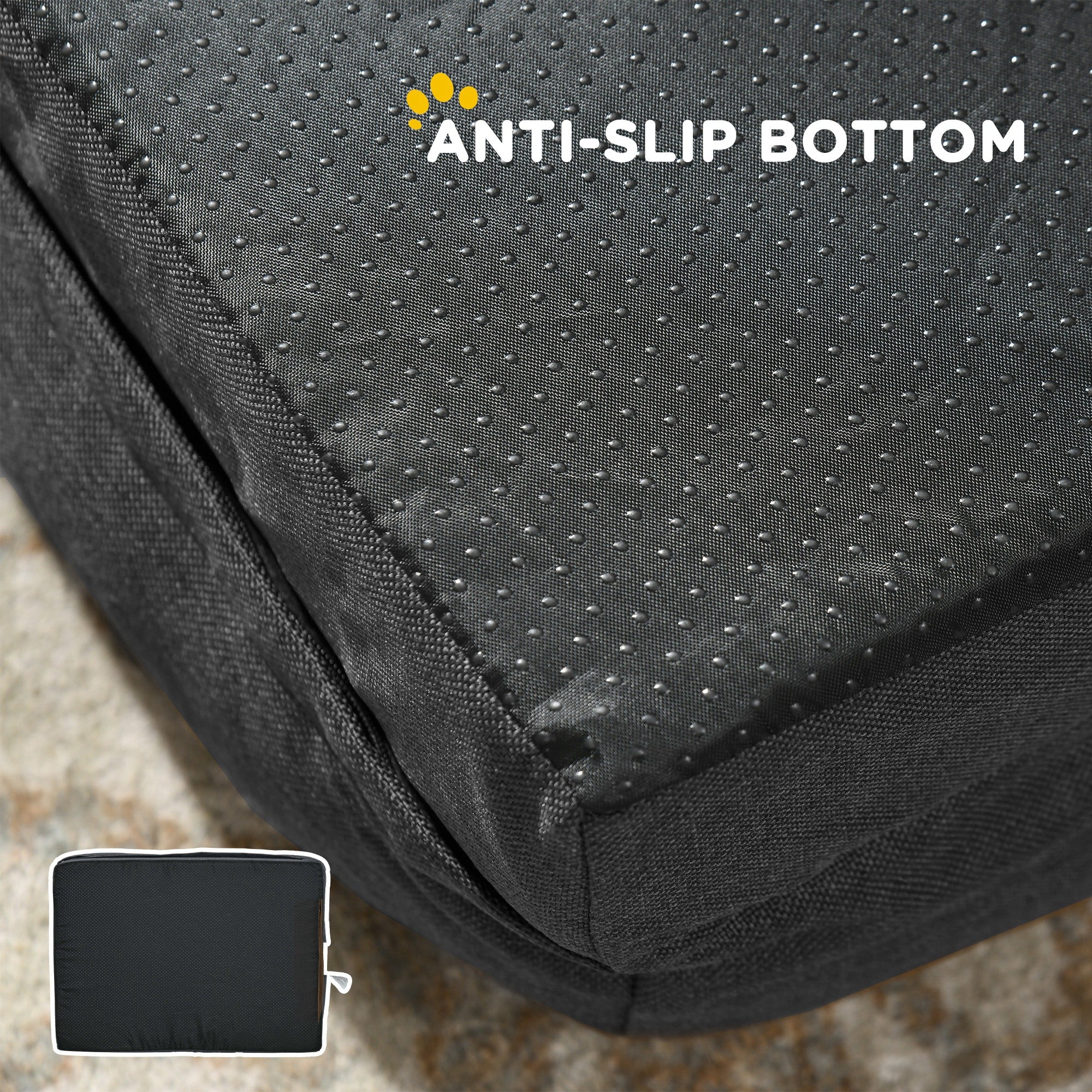 PawHut Dog Bed Calming Pet Bed Dog Mattress For Small Dogs - Charcoal Grey/Brown - Image 7