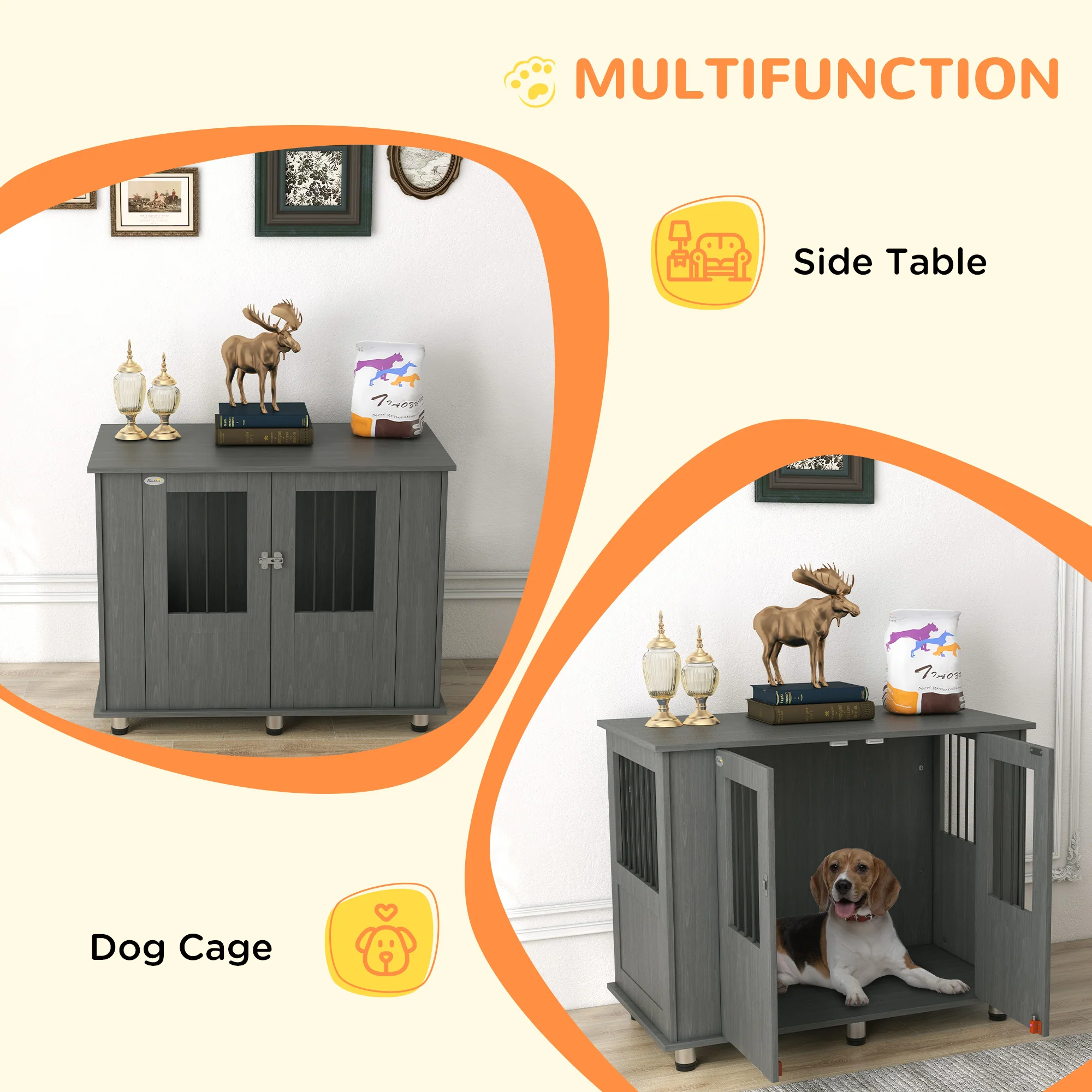 PawHut Dog Crate Kennel Cage - Image 11