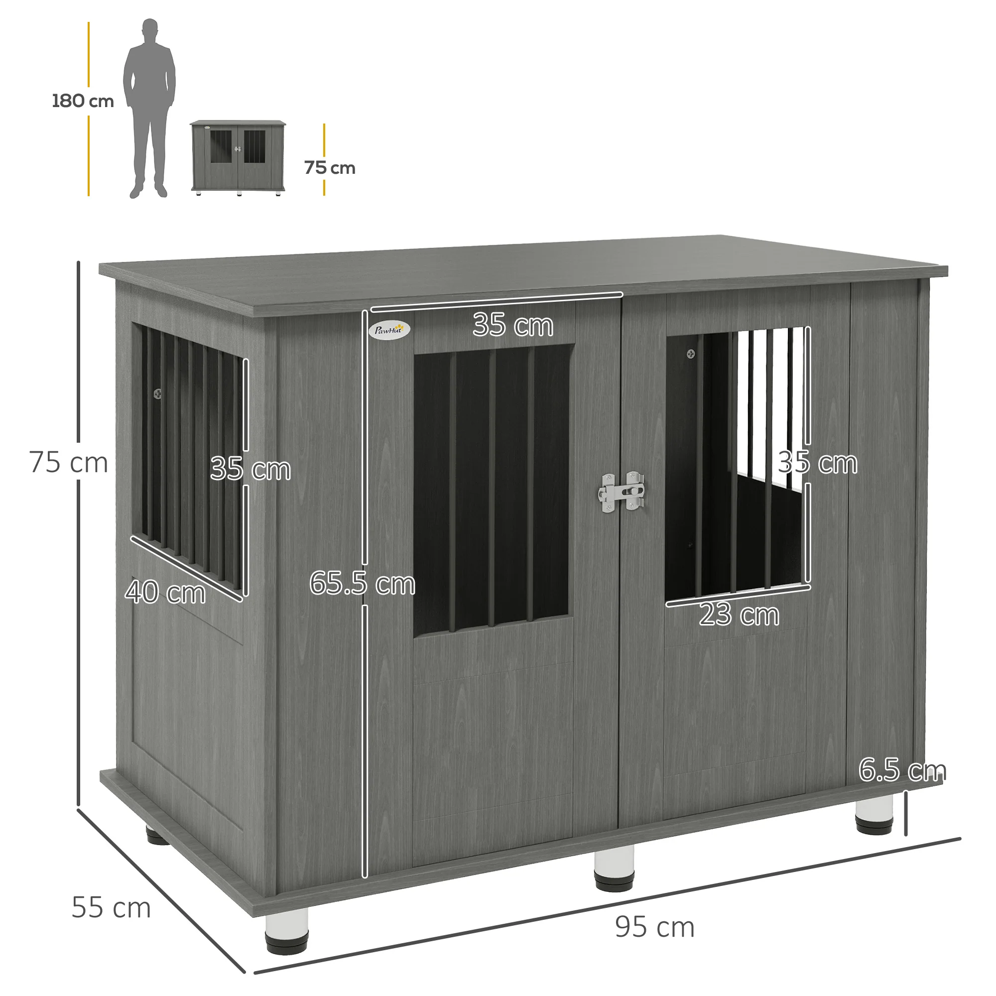 PawHut Dog Crate Kennel Cage - Image 12