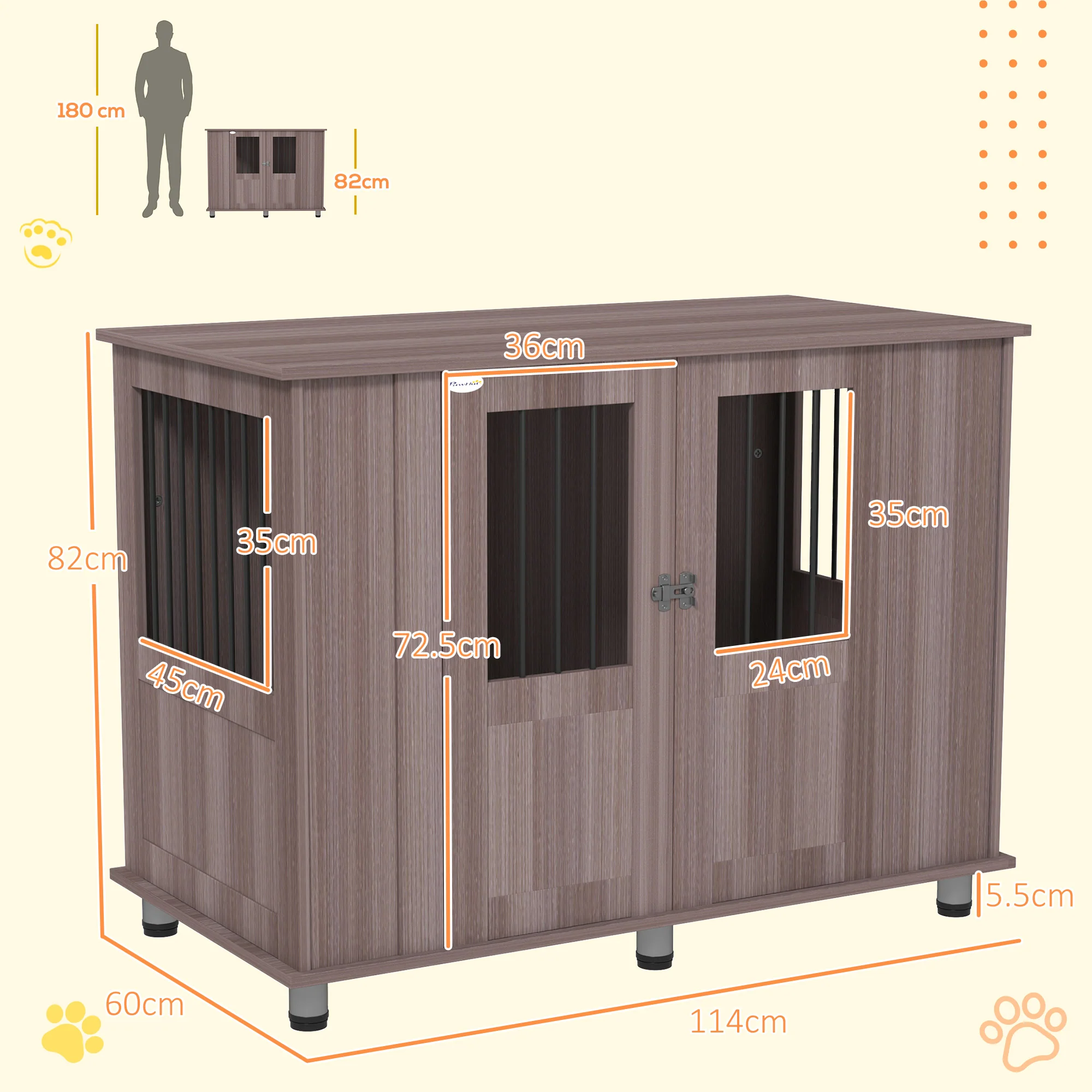 PawHut Dog Crate Kennel Cage, Indoor End Table, Purple - Image 14