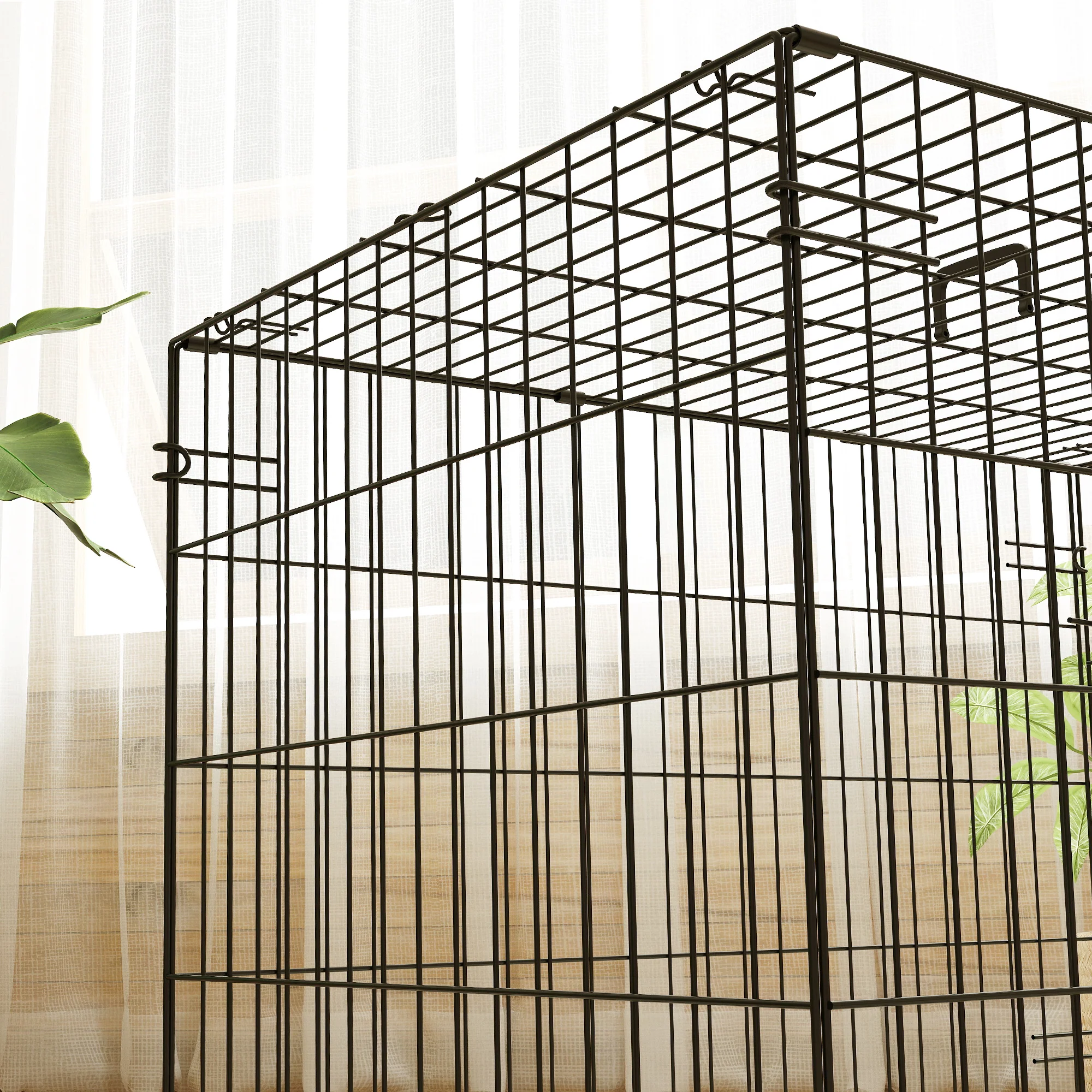 PawHut Dog Crate With 2 Doors, Tray, Soft Cushion - Image 18